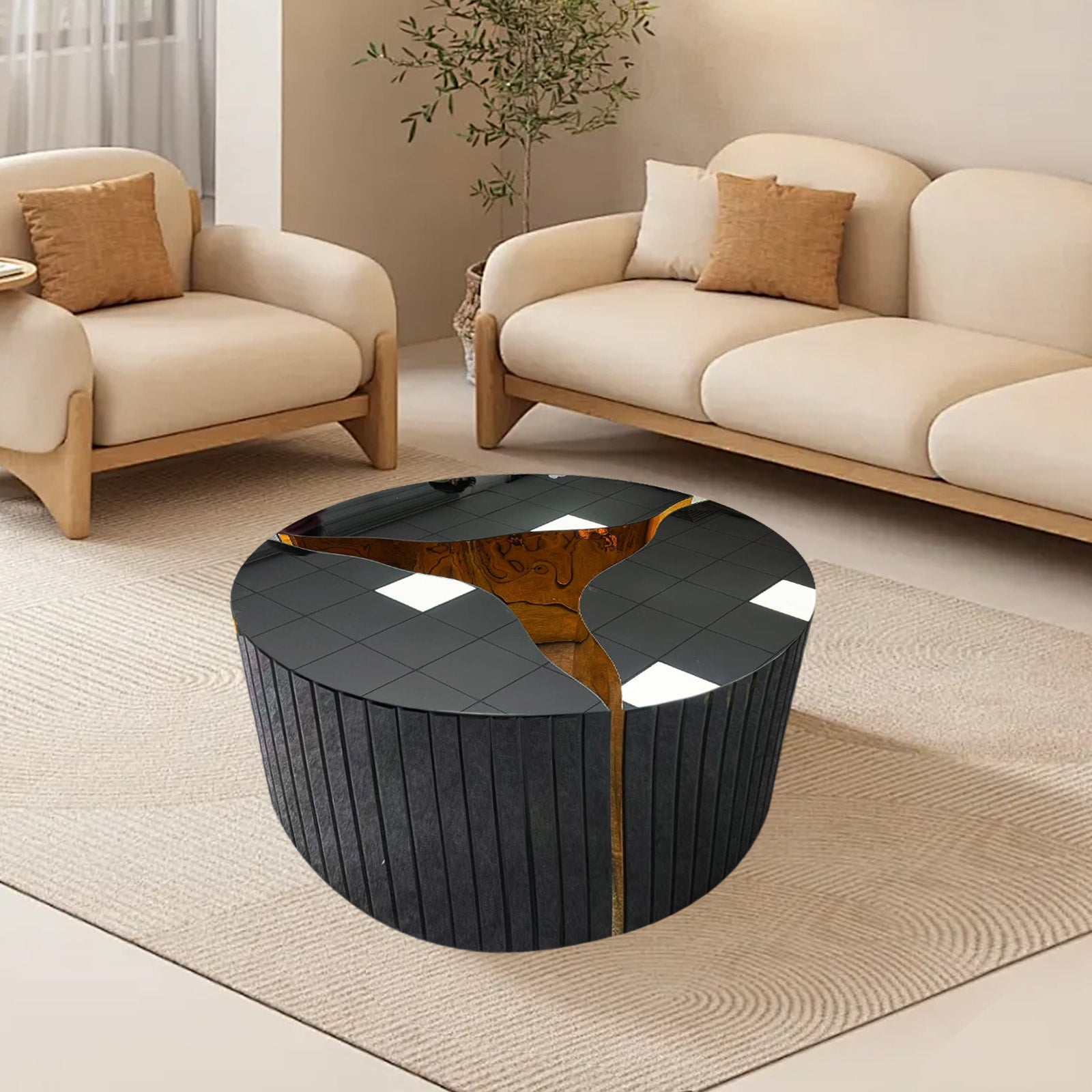 Ashton Black Coffee Table corner detail