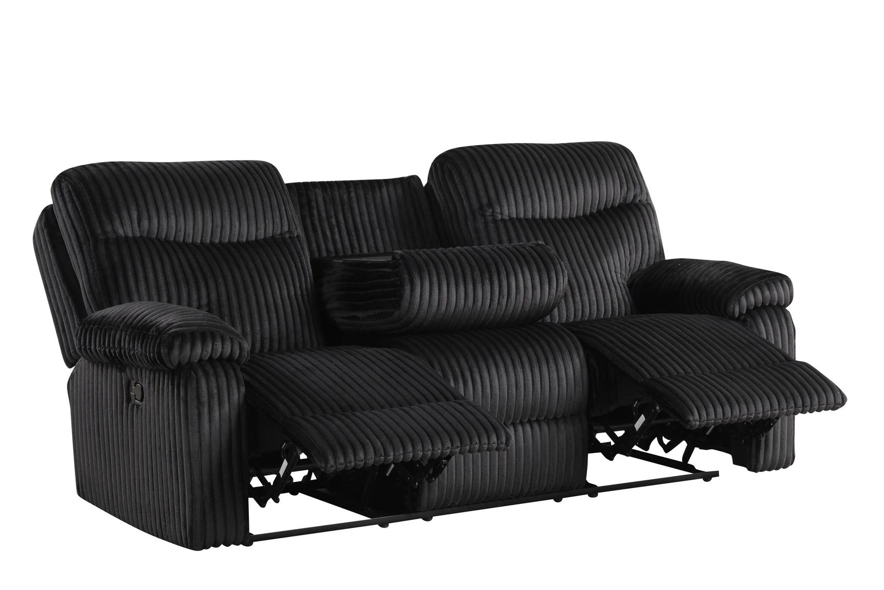 Bravo Black sofa reclining with console and cupholders