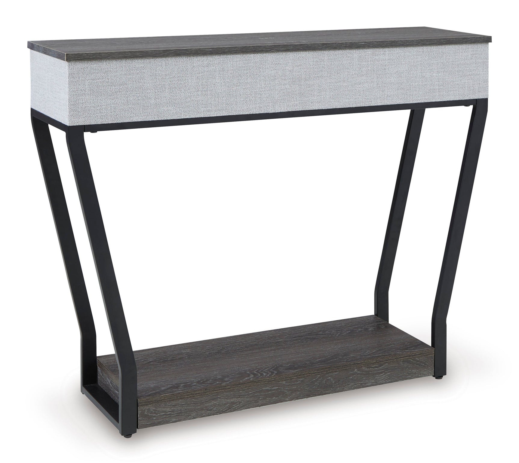 Close-up of wireless charging area and touch controls on Sethlen Console Sofa Table