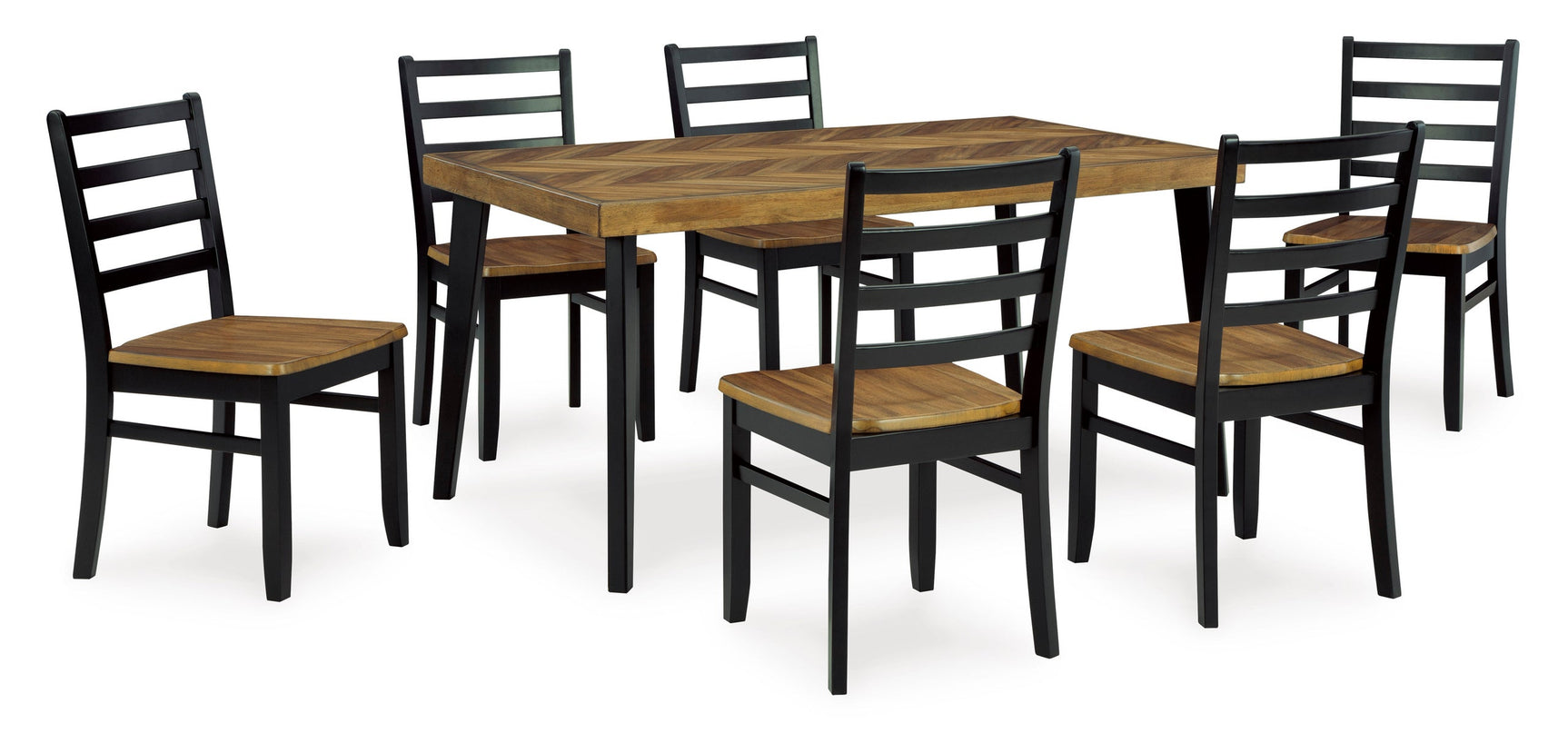 Close-up detail of Blondon Brown Black Dining Room Set materials and finish