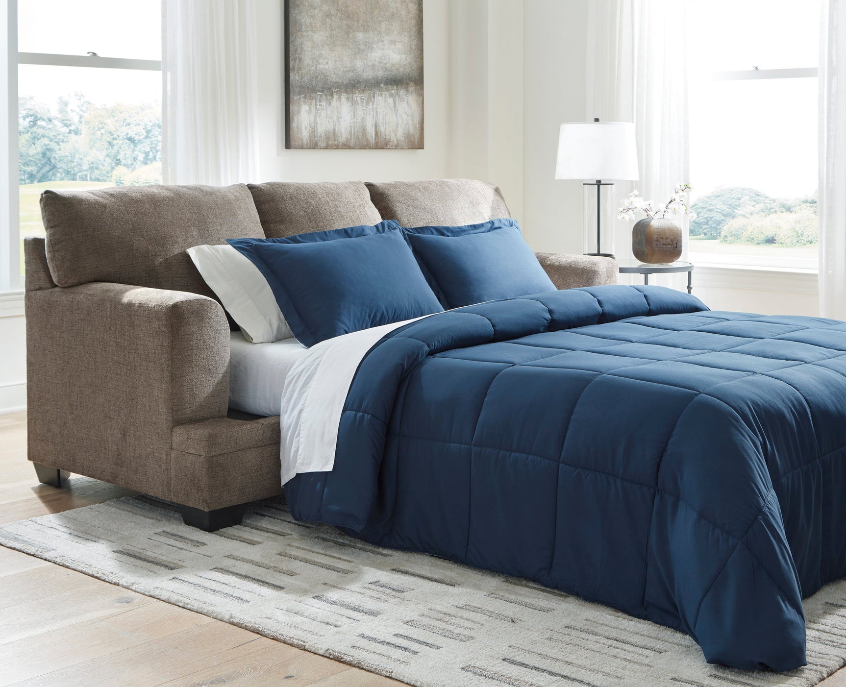 Tonemeade Nutmeg Queen Sleeper Sofa side angle
