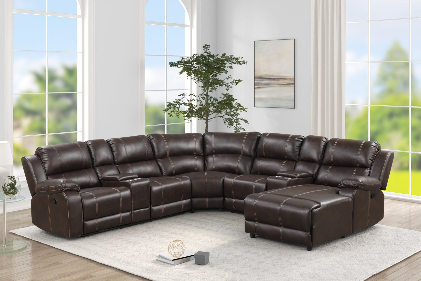 Lionel sectional recliner seat detail