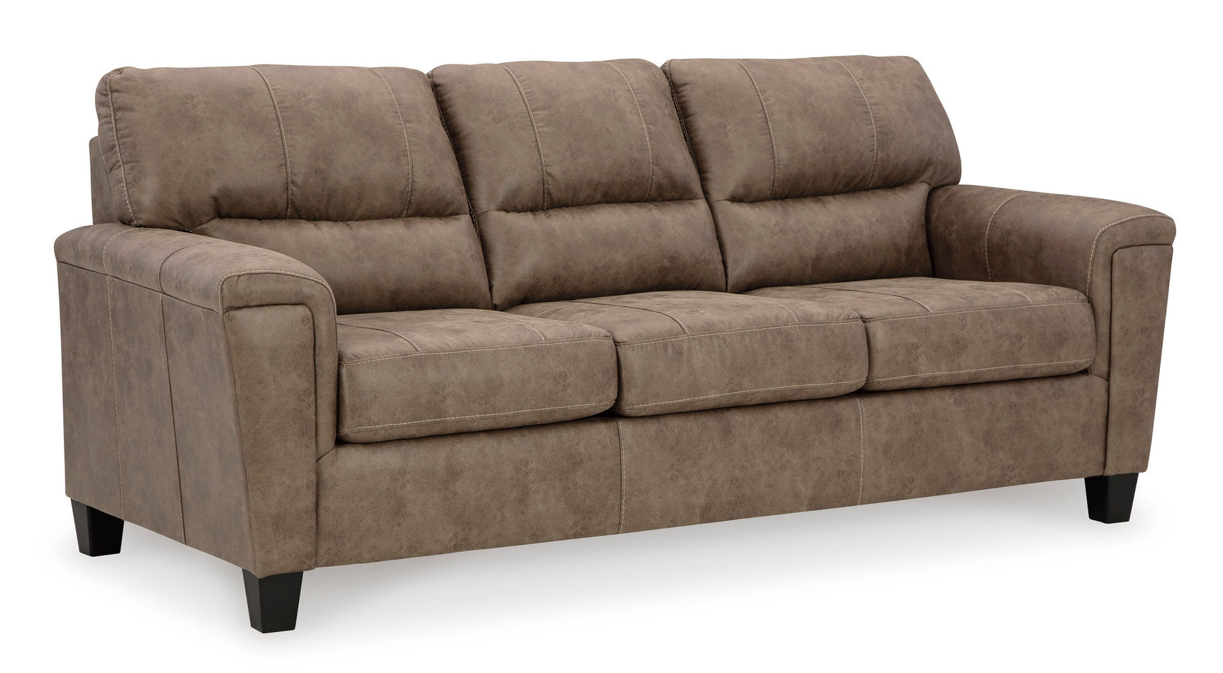 Ashley Fossil Queen Sofa Sleeper unfolded as bed