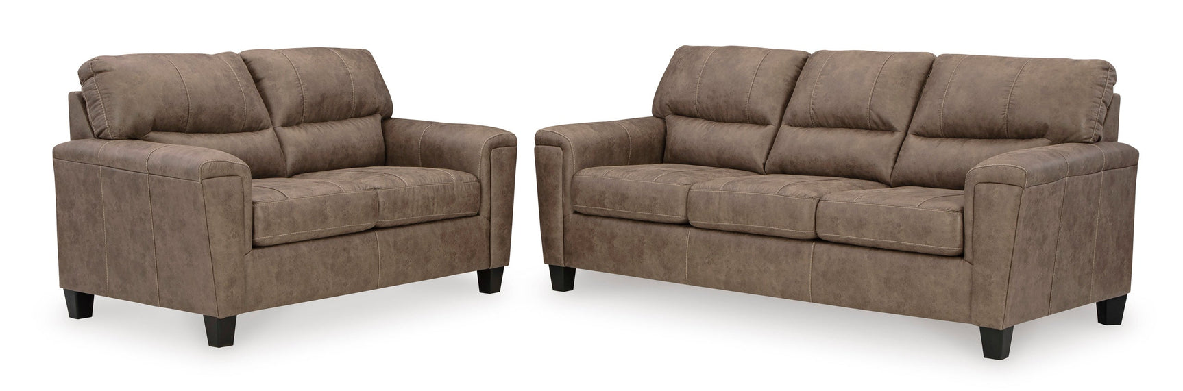 side view of Vivi Light Brown Sofa & Loveseat Set furniture