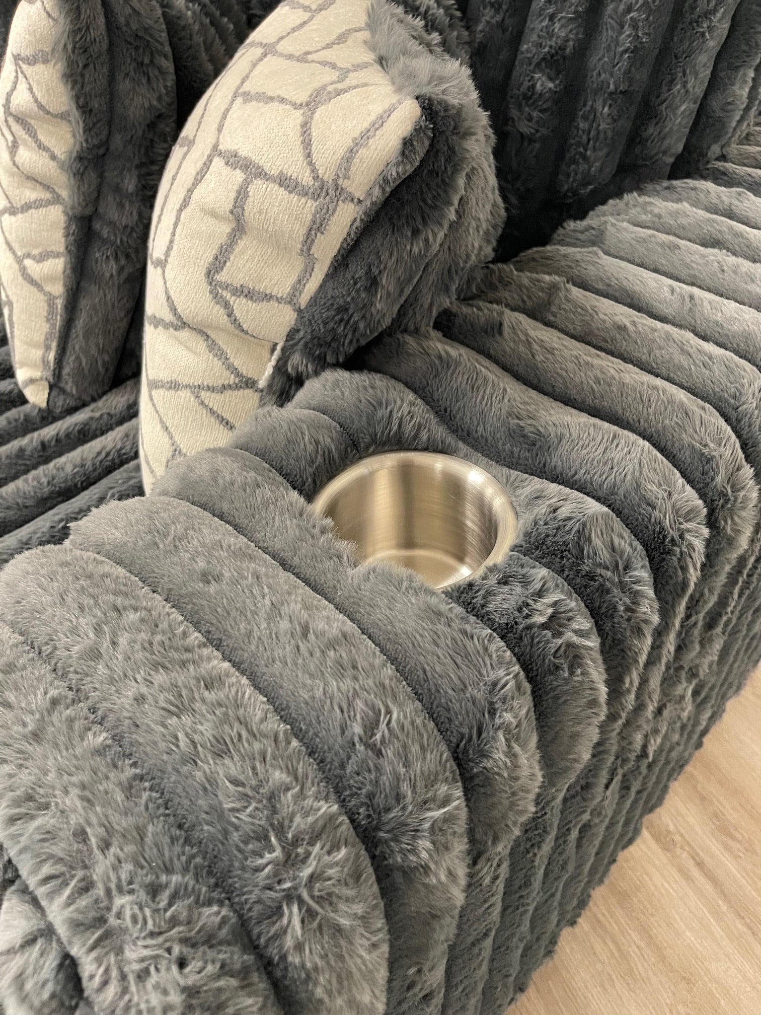 Sora Charcoal Sectional sofa side view