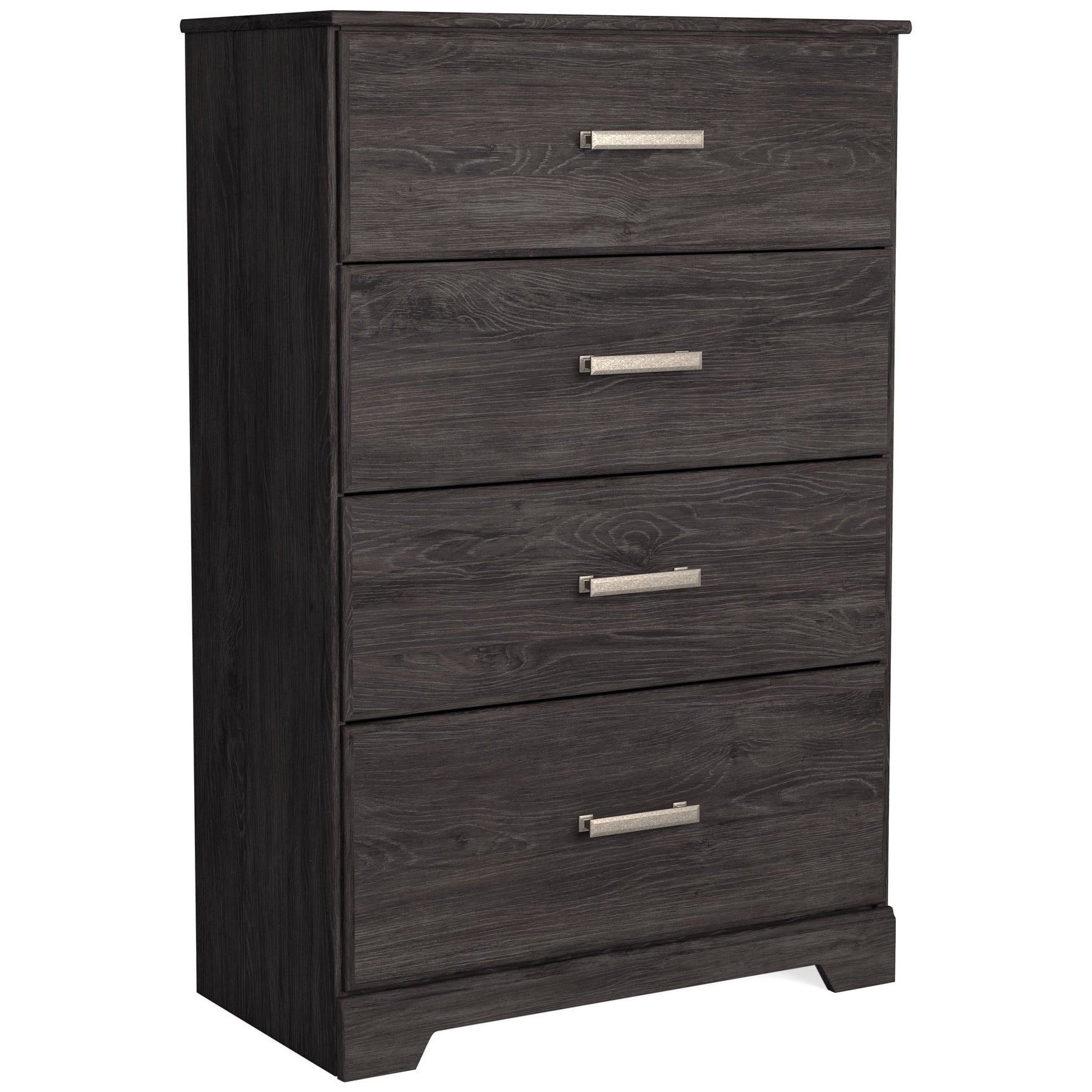 Bedroom setup featuring John Black Panel Bedroom Set in charcoal