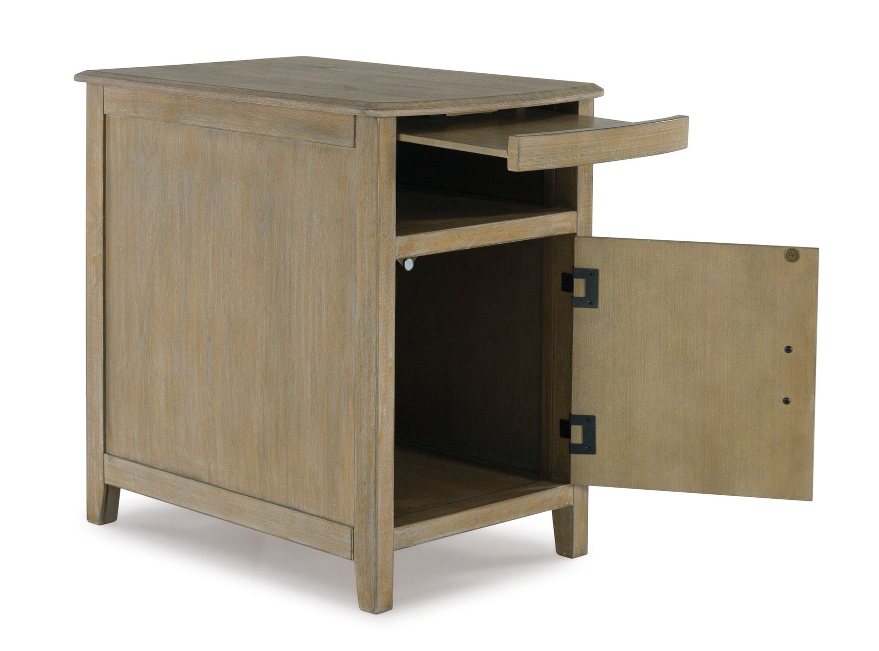 Side angle of Bom light brown side end table