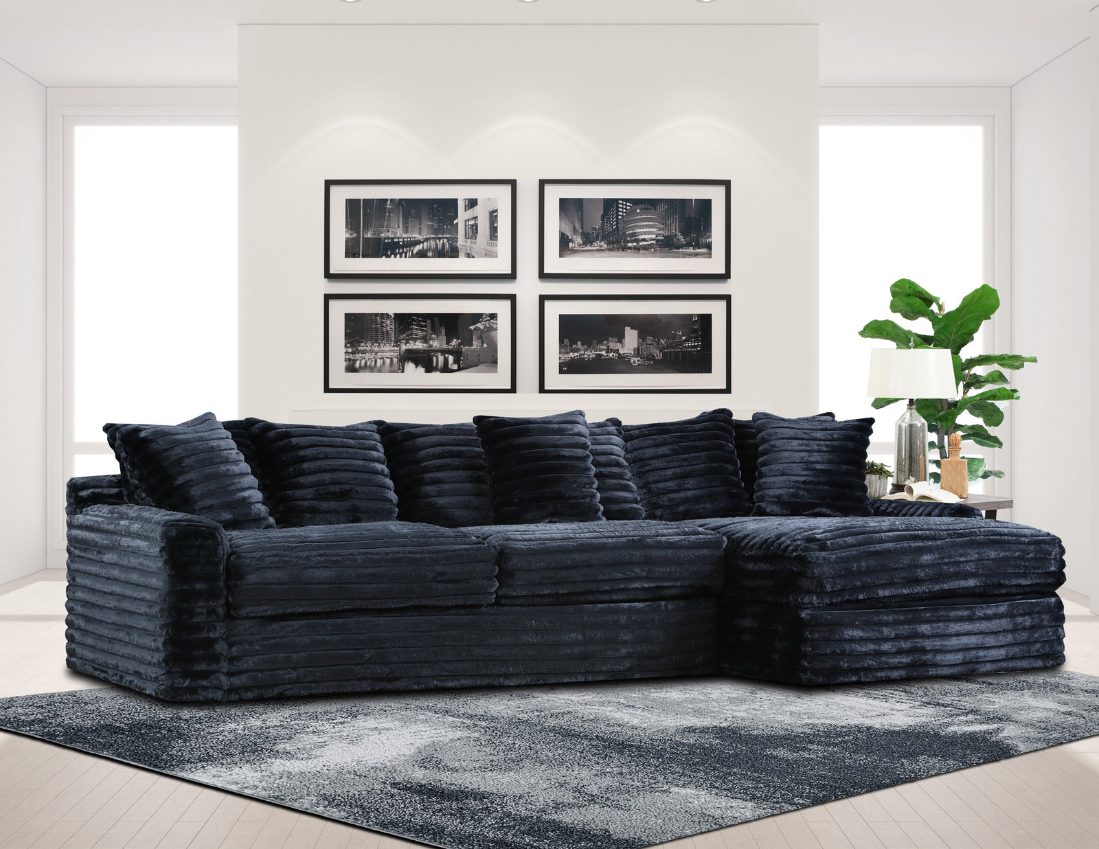 Julia Onyx Black Sectional