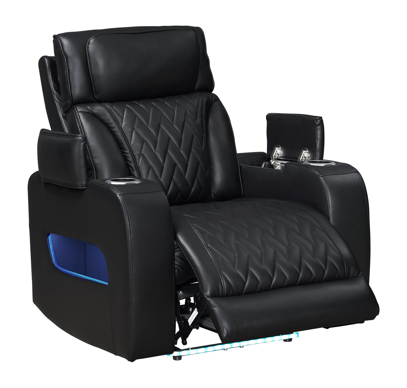Dubai sofa drop-down table with LED lights and cup holders