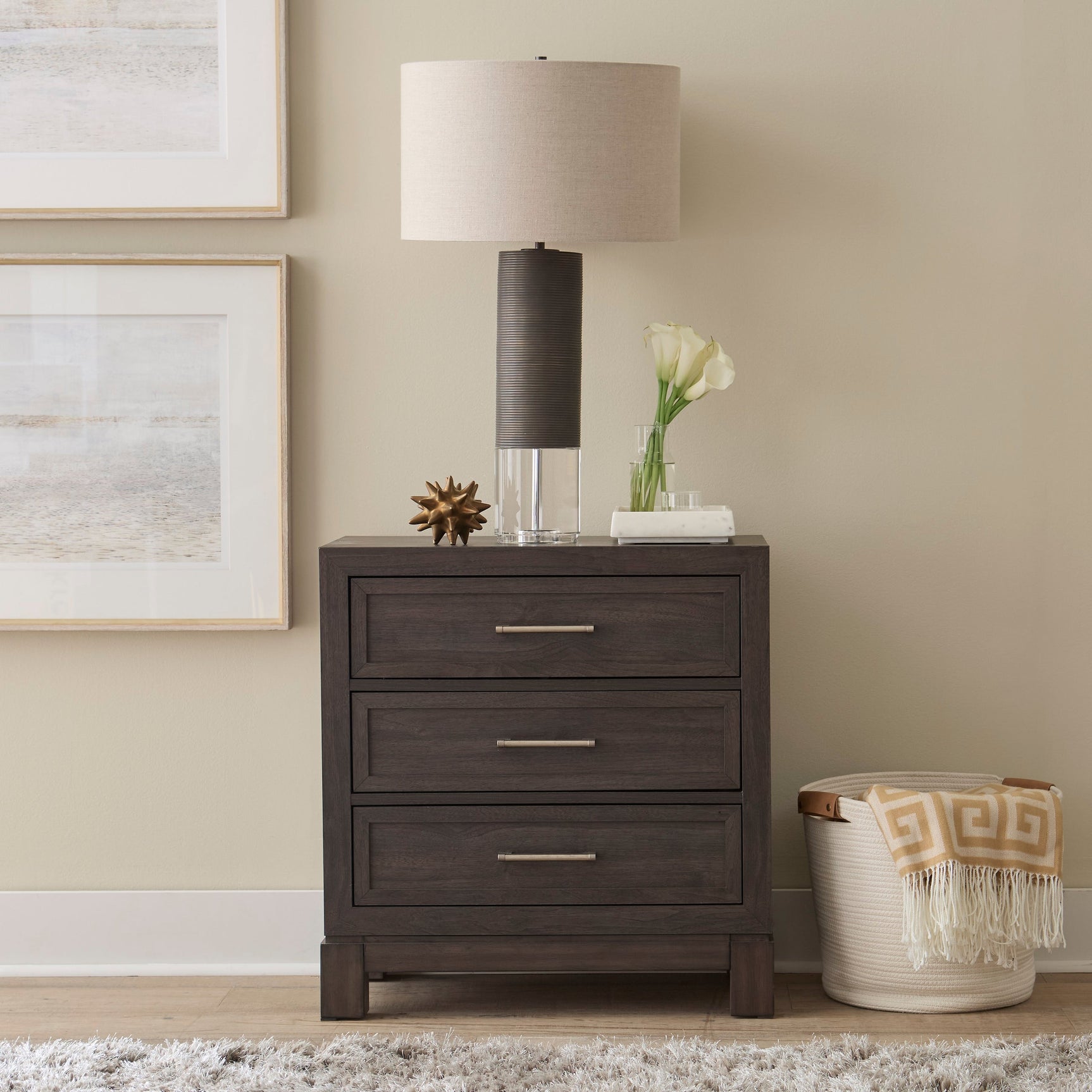 Main front view of Ree Cafe Upholstered Panel Bedroom Set bed and dresser