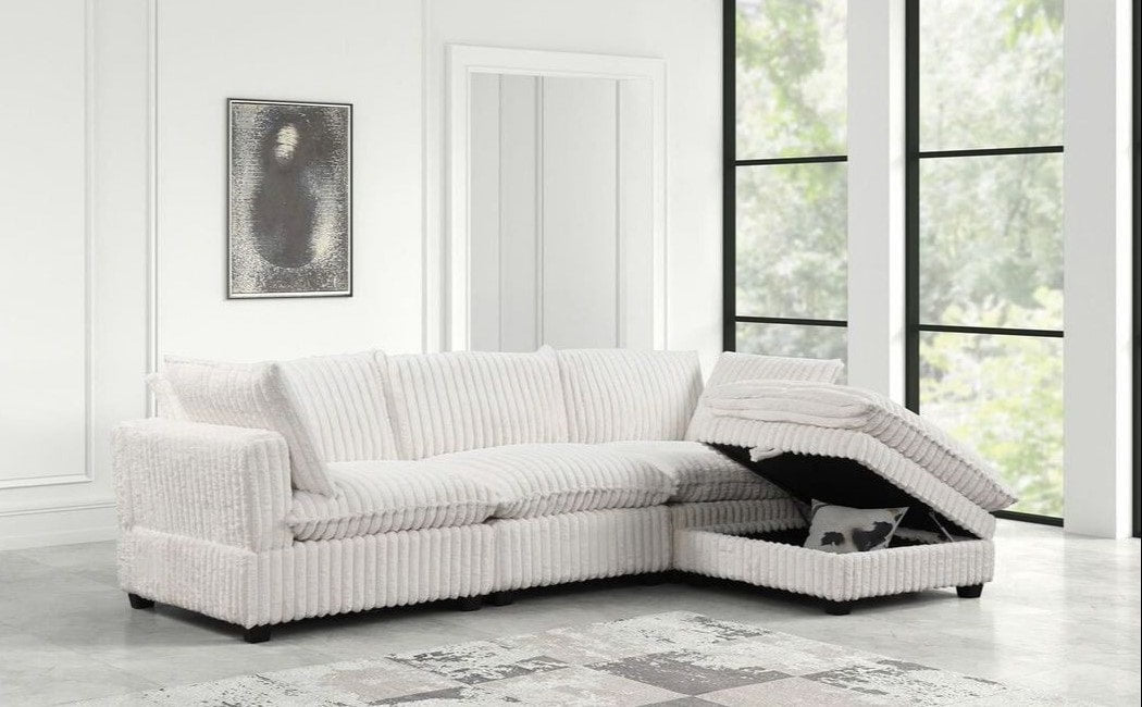 Cloud Beige Cord Modular Sectional