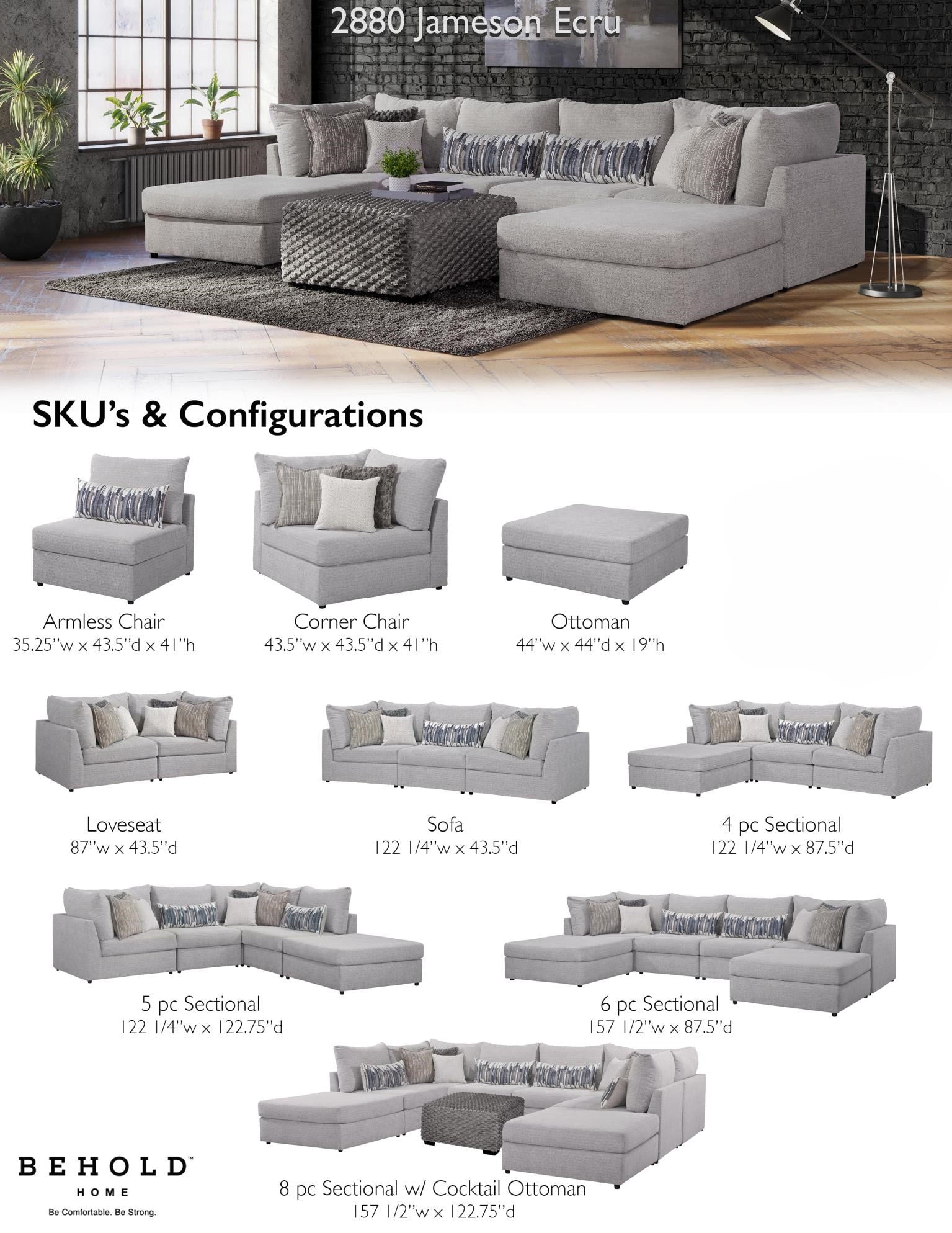 Behold 4-Piece Modular Sectional sectional sofa room perspective