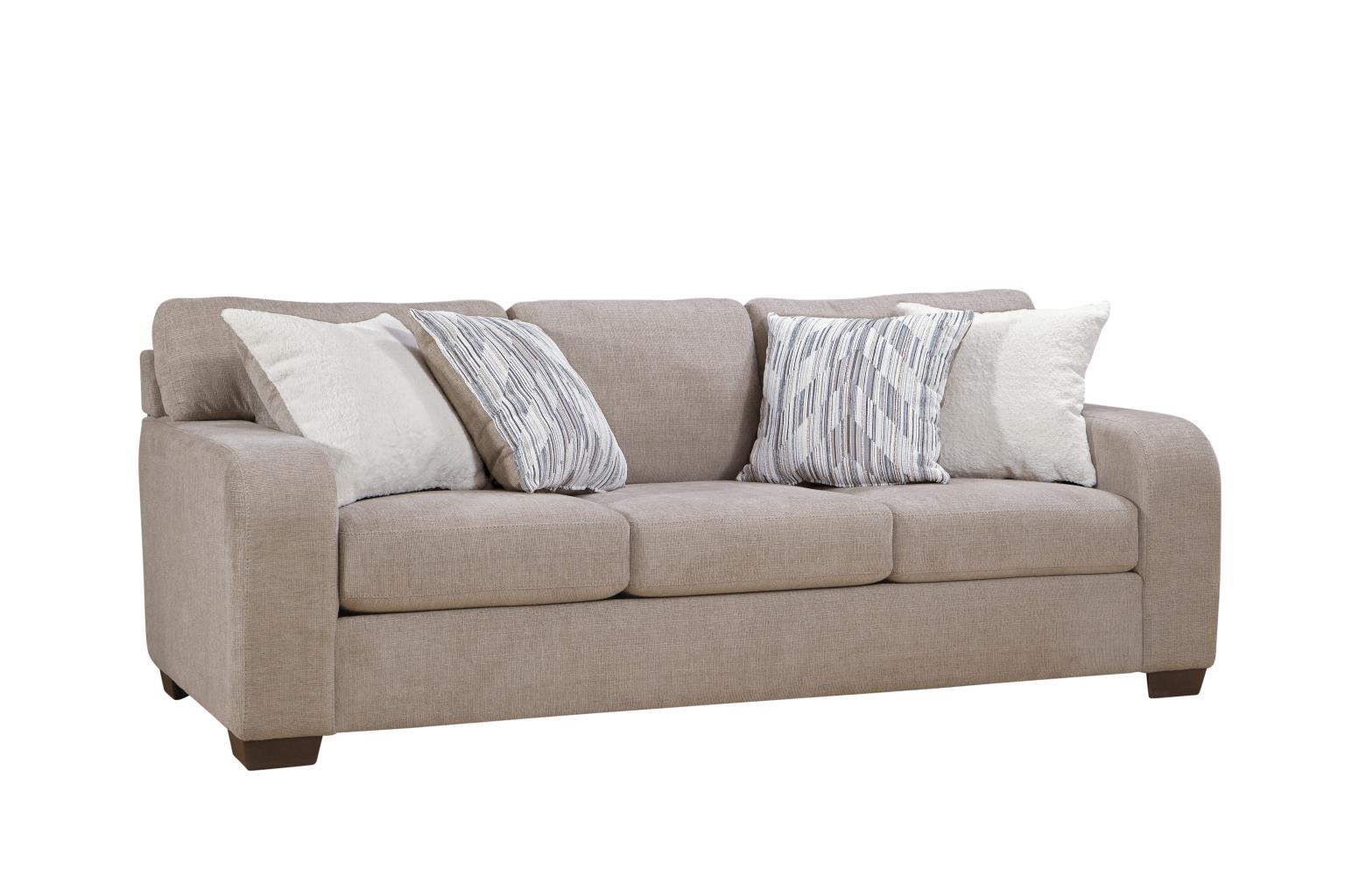 Close-up detail of Behold Taupe sofa upholstery