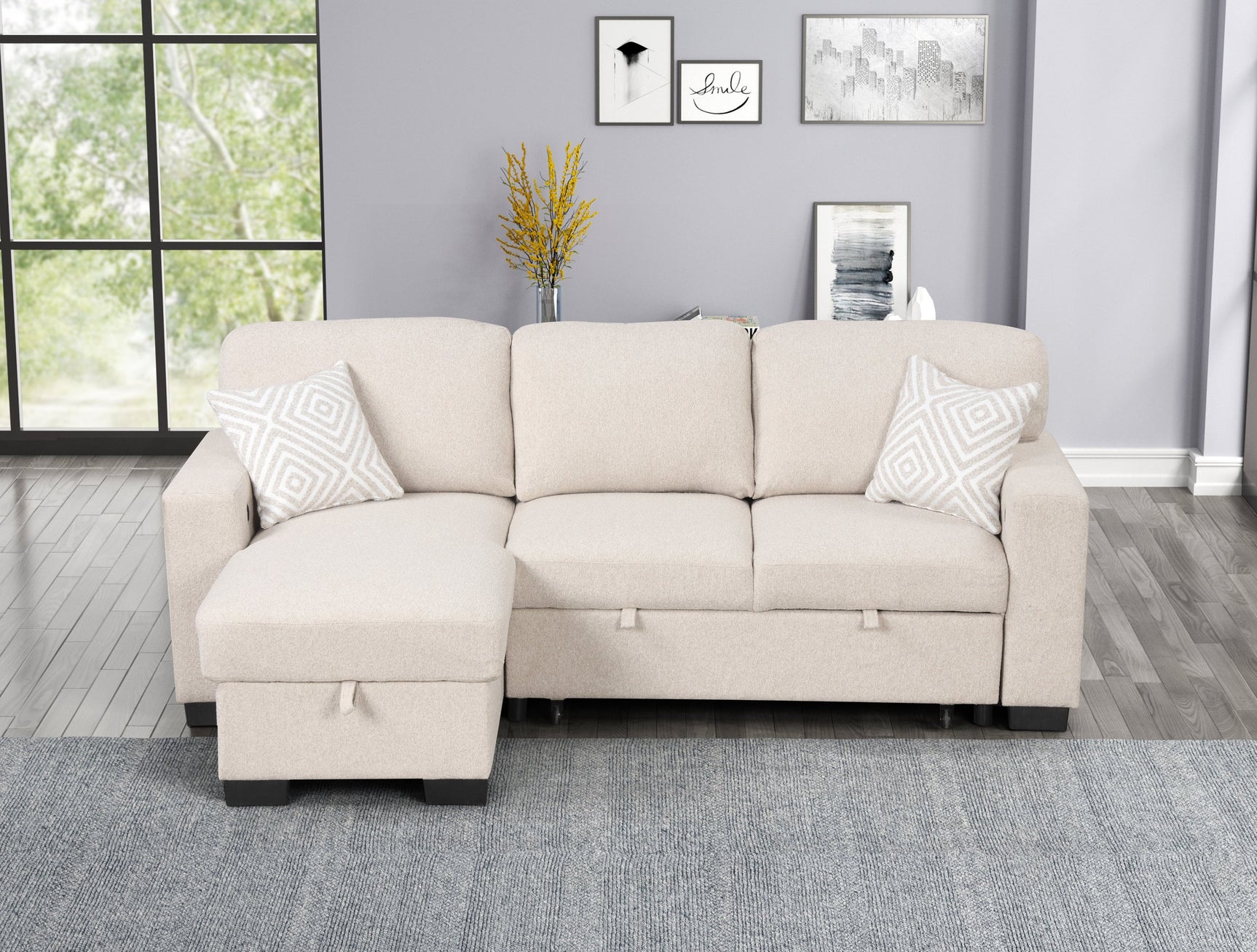 Room view of sectional in living space