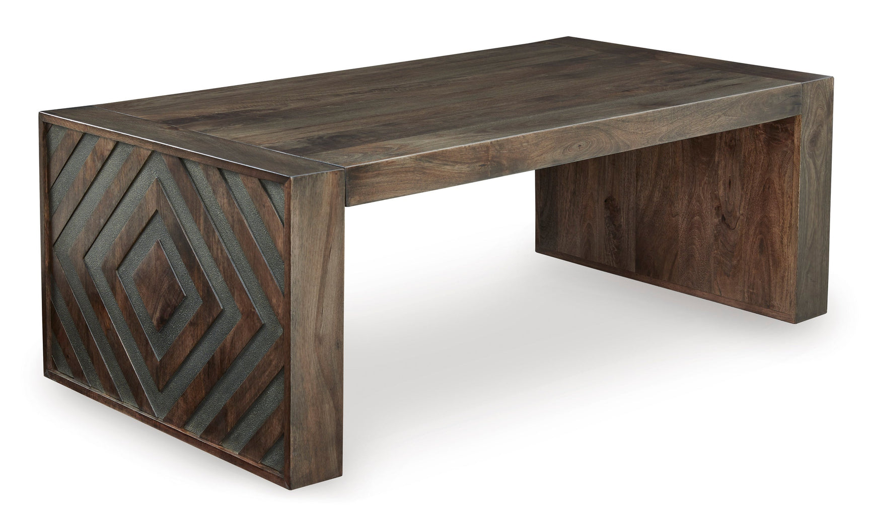 Dreggan Brown coffee table side perspective