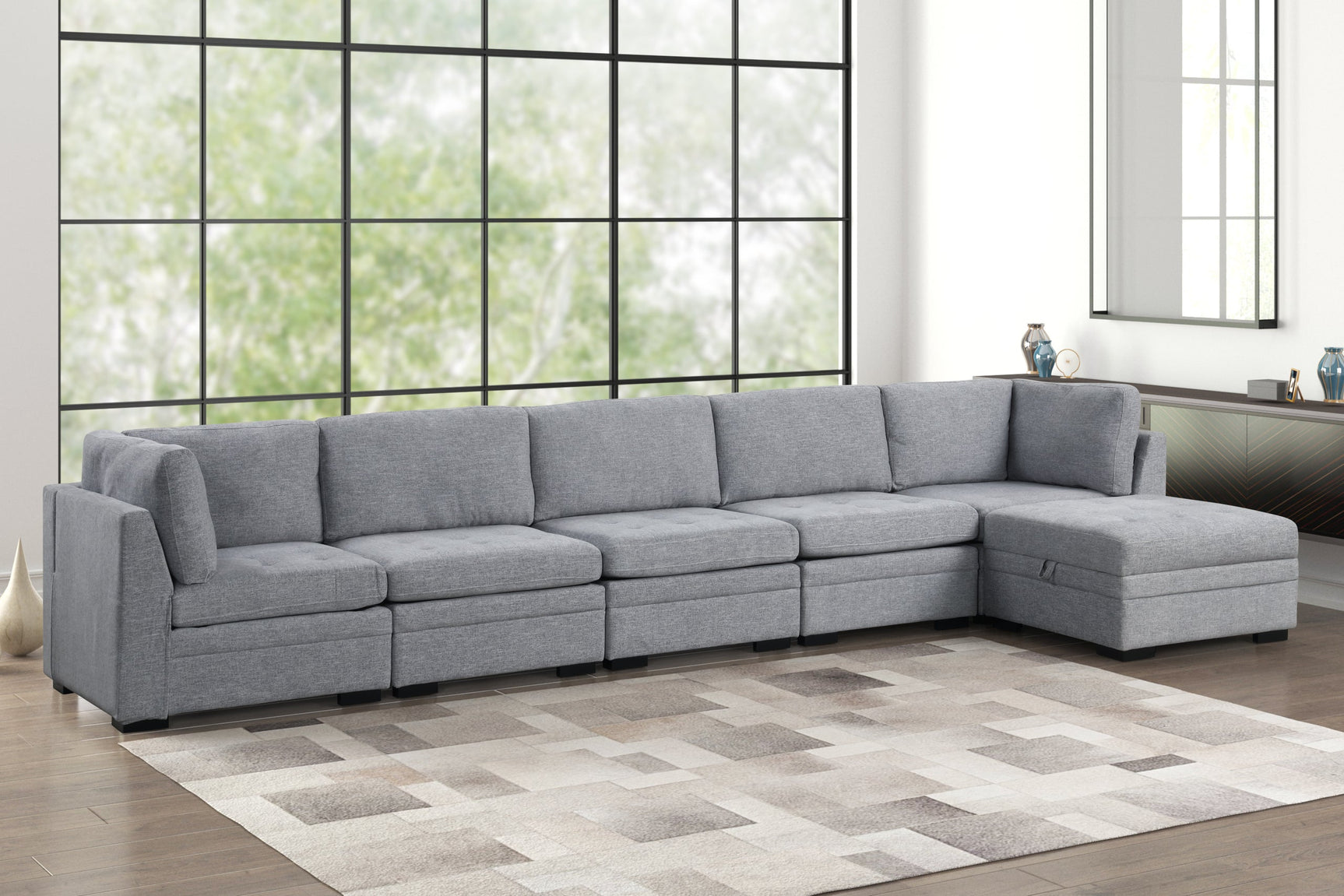 Room setting with Sam Gray Modular Sectional sofa
