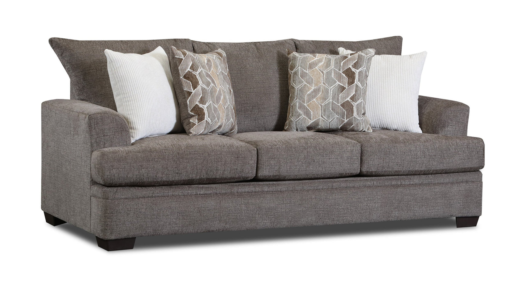 Side view of Selina Mocha Chenille sofa and loveseat set
