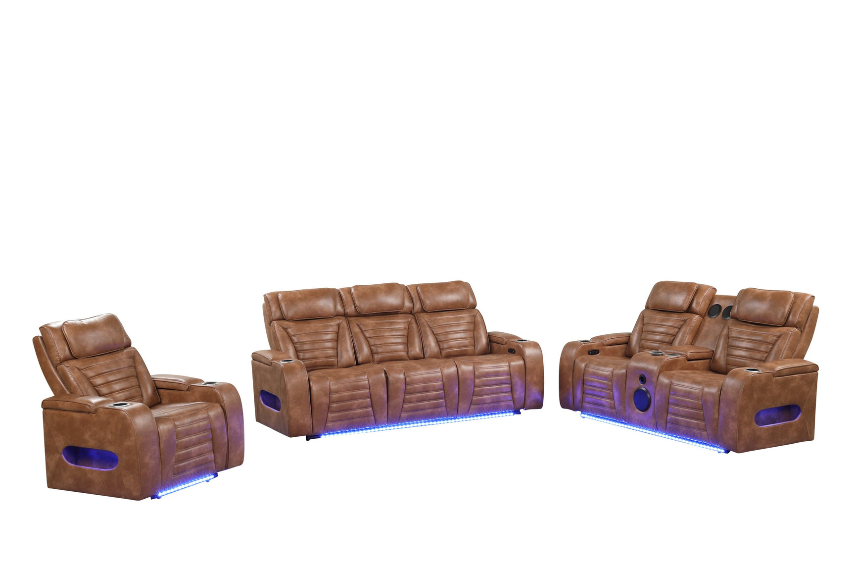 Tokyo Power Reclining Loveseat with Bluetooth speakers