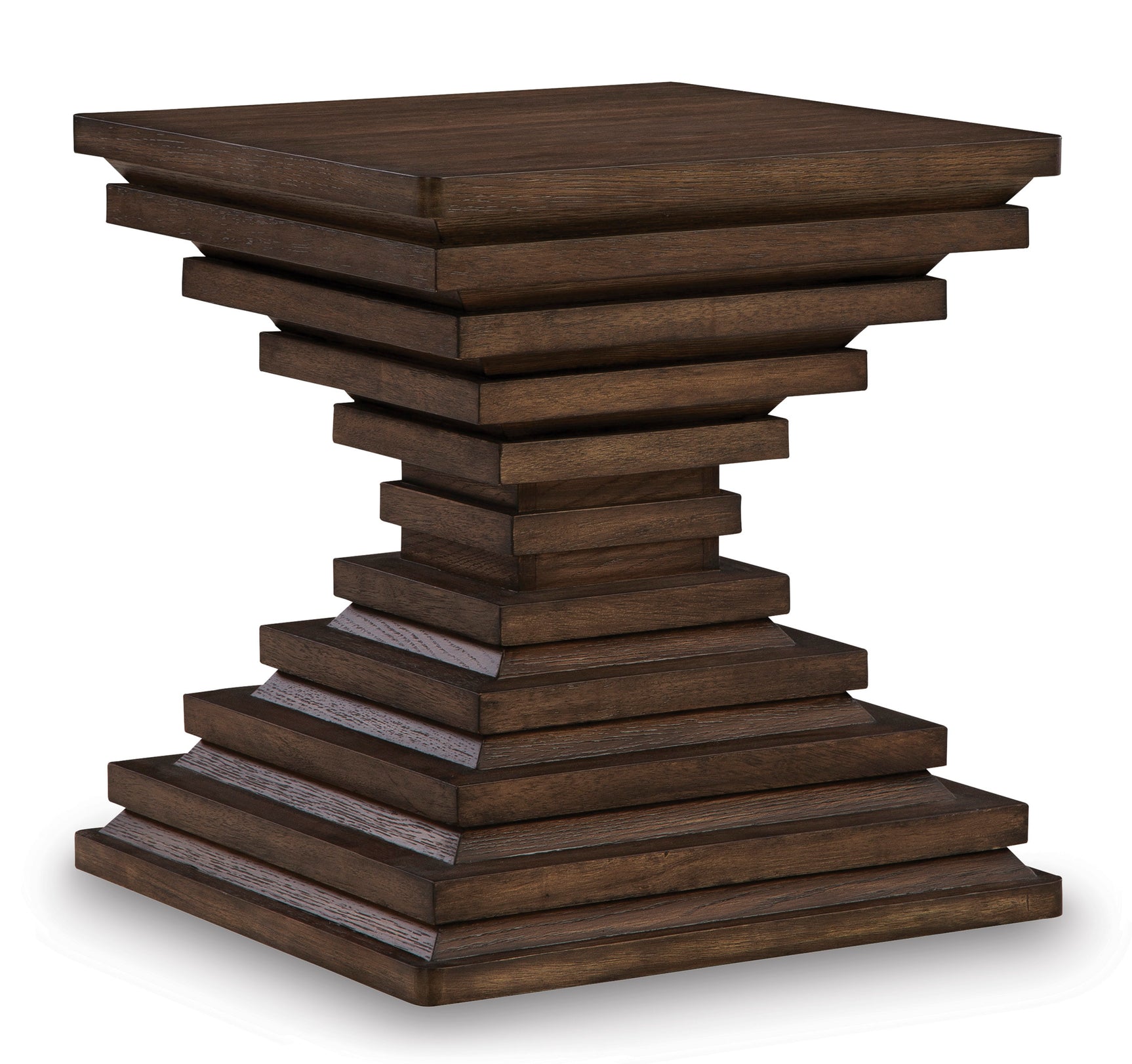 Occasional table set showing coffee and end table together in warm brown finish