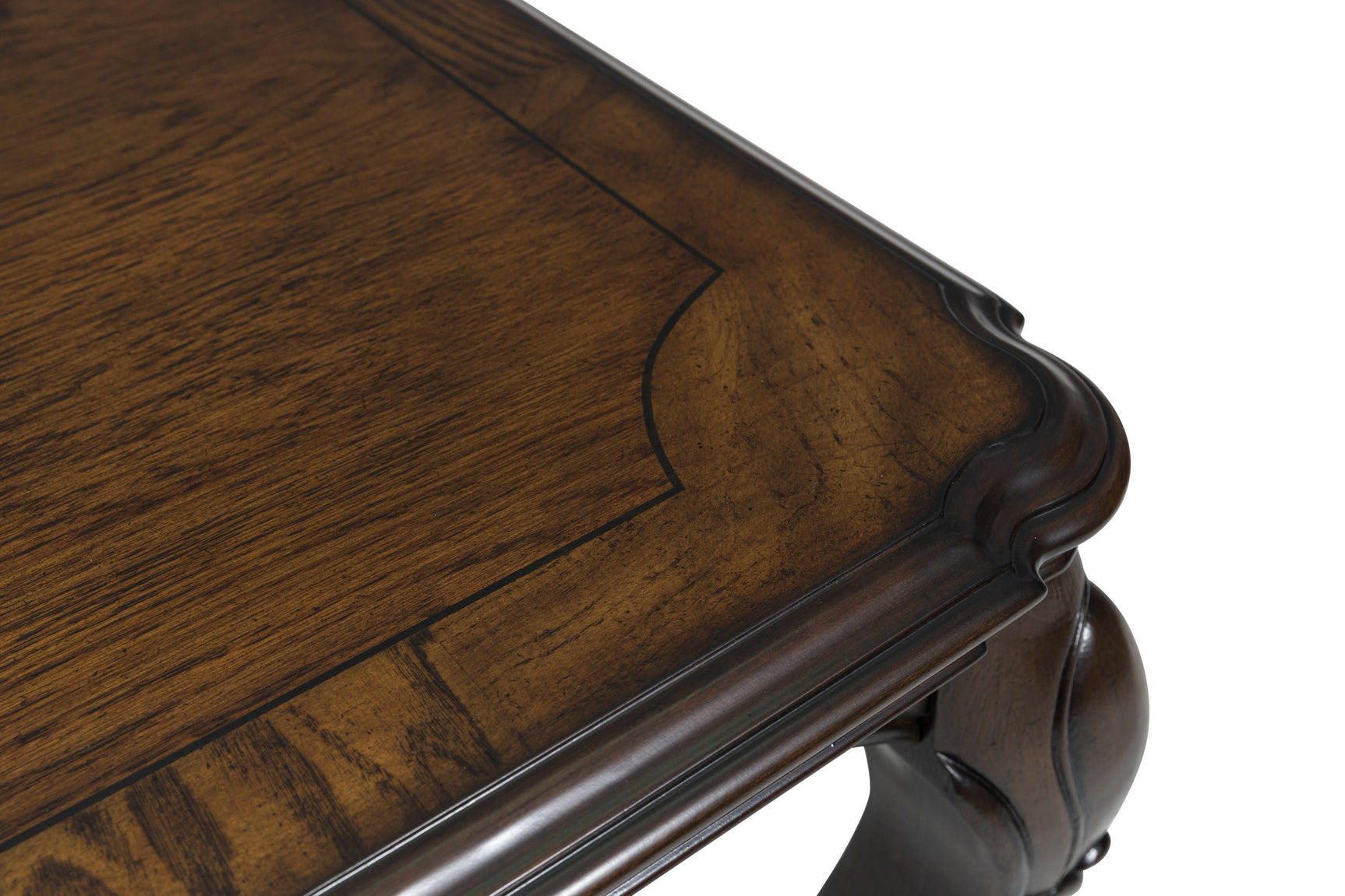 Maylee Cocktail Table dark brown wood side angle