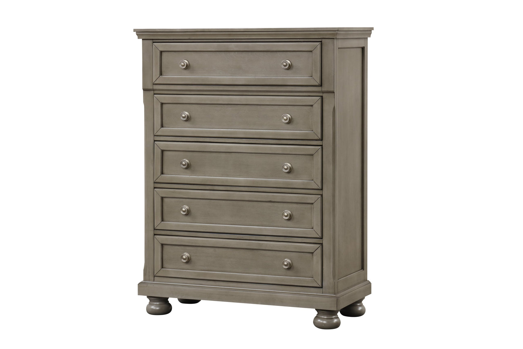Magnolia Light Gray Storage Sleigh Bedroom Set side angle view