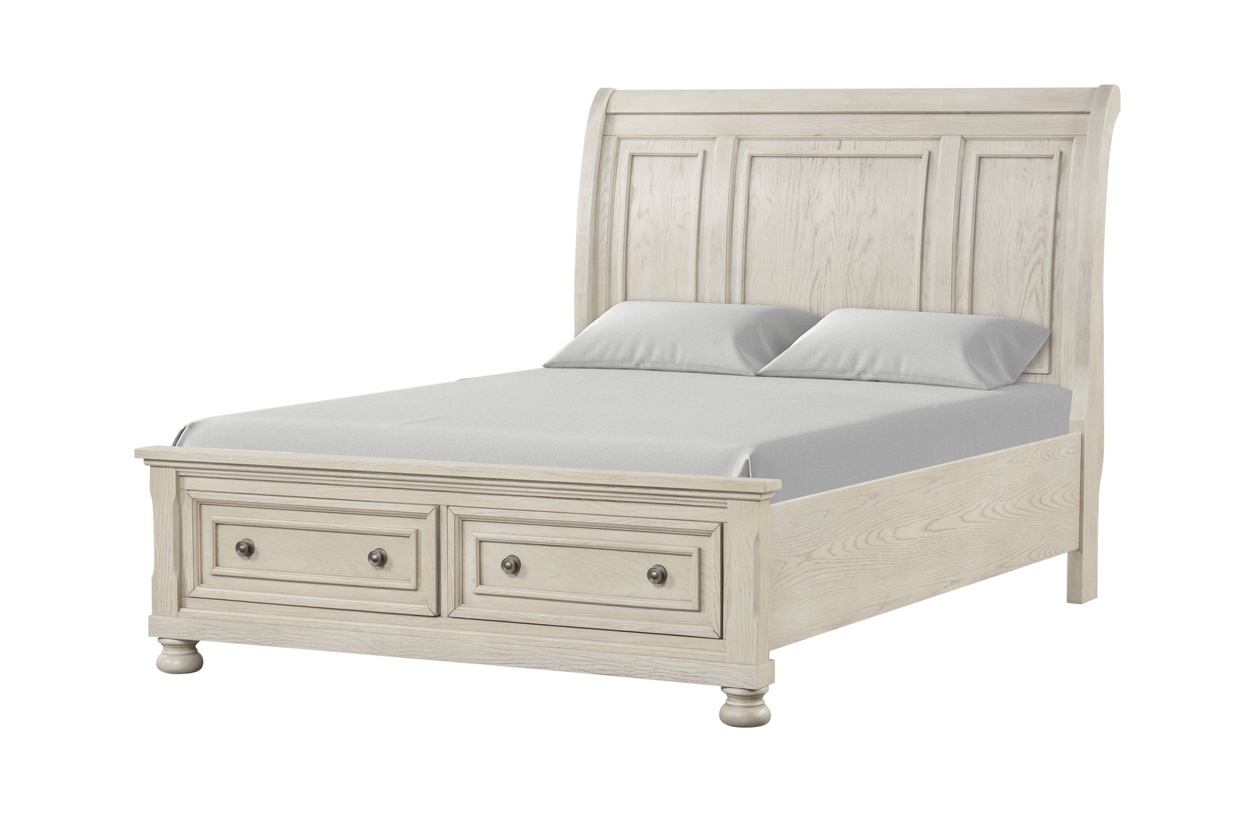 Side view of Magnolia Cream Storage Sleigh Bedroom Set bed