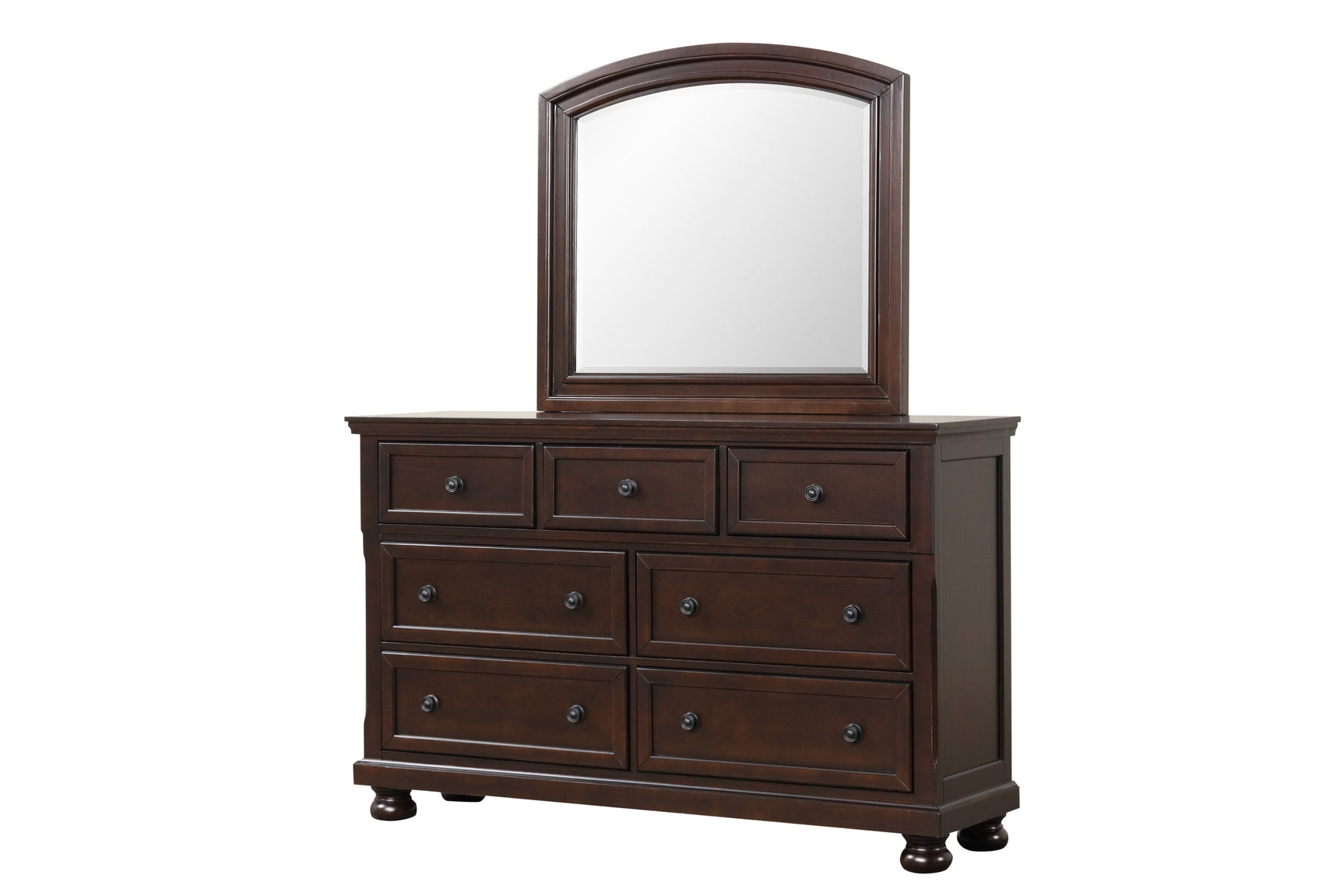 Room view showing Magnolia Cherry Storage Sleigh Bedroom Set bed