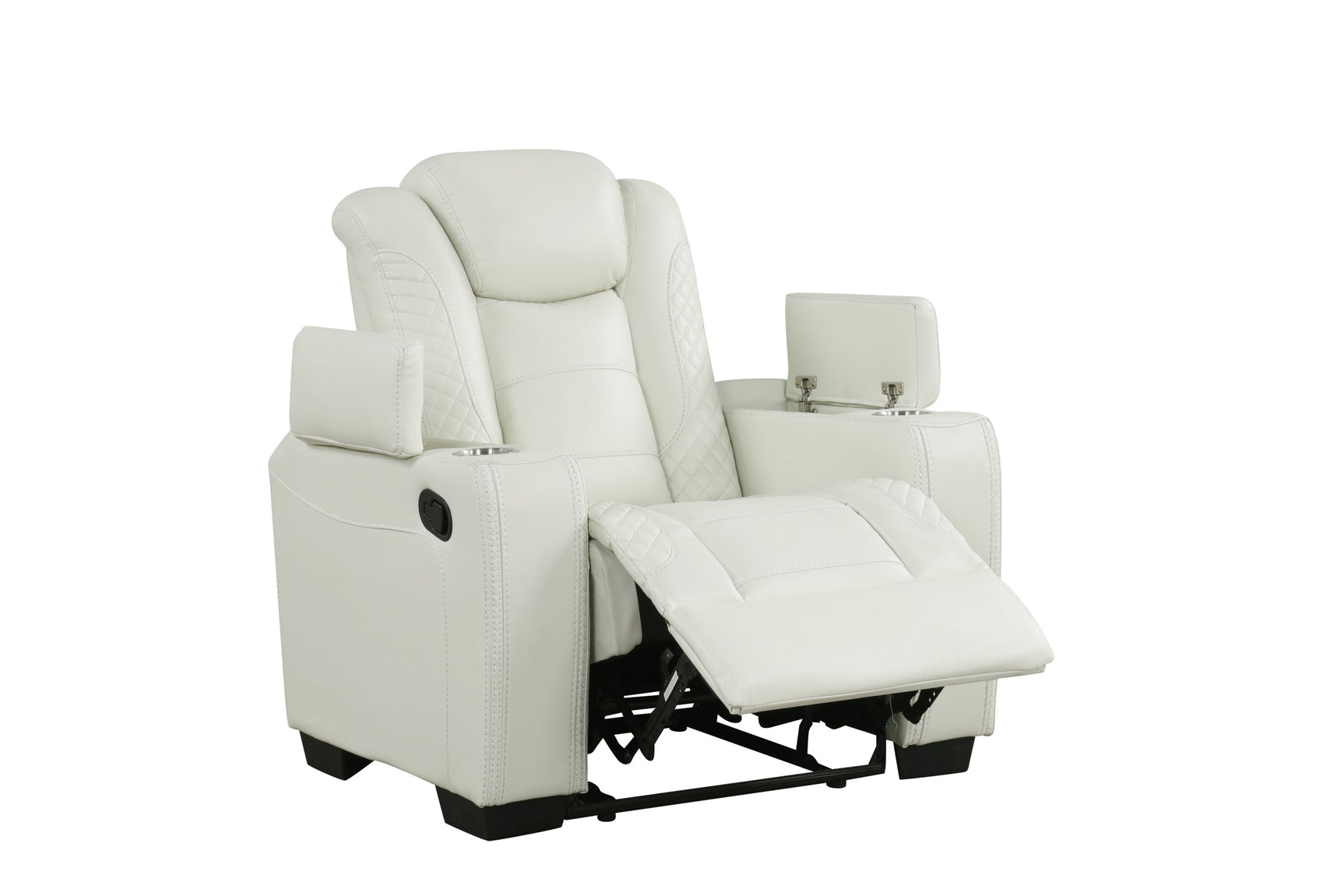 LED lights under footrest on Stefano reclining set