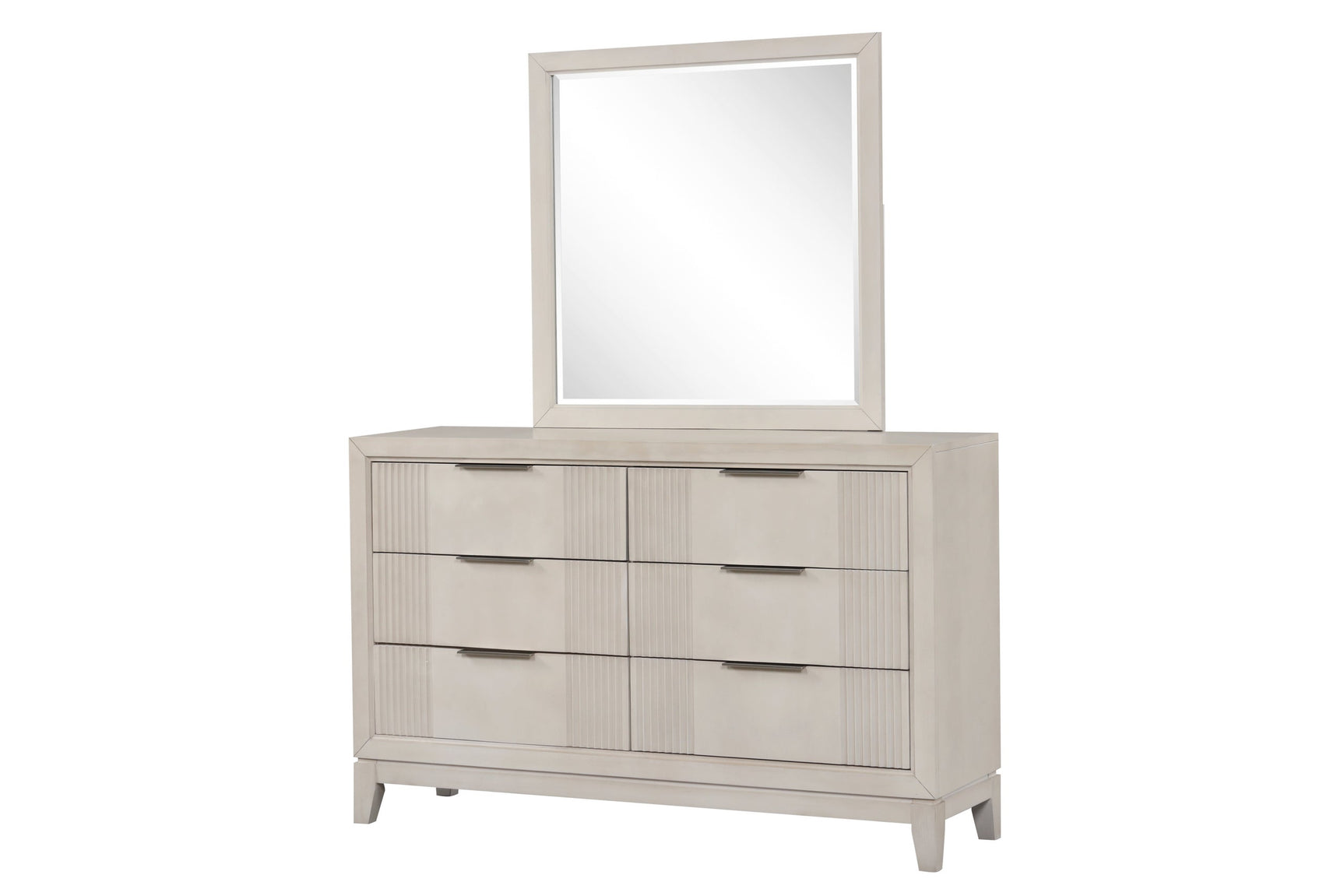 Another main view of Uptown Cream LED Upholstered panel bed