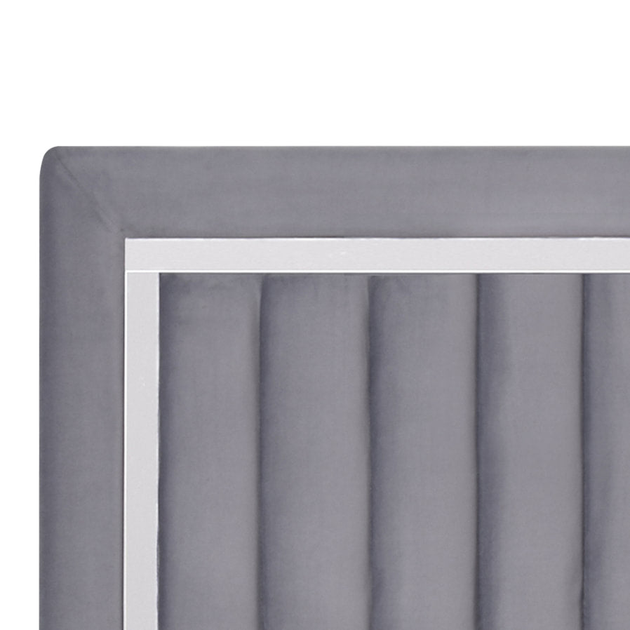 Heindal Gray Upholstered Panel Twin Bed