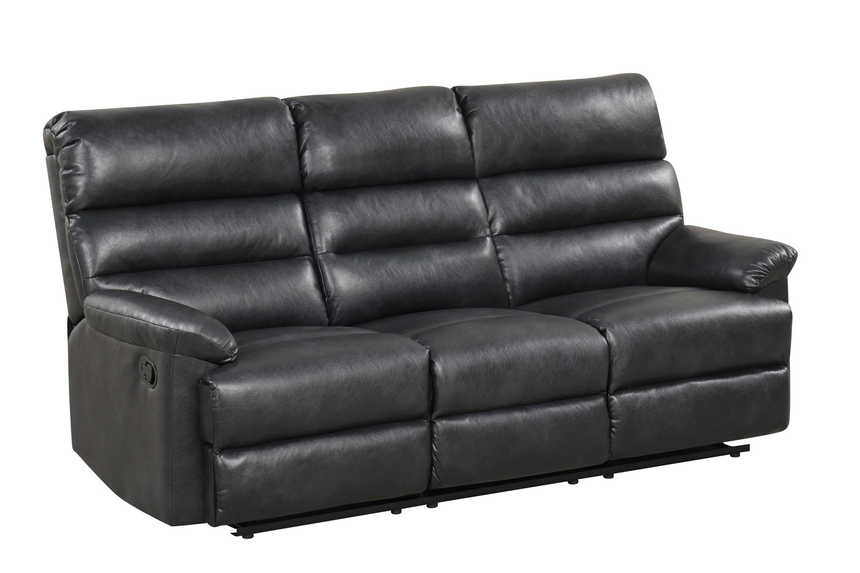 Albert dark gray loveseat angled view