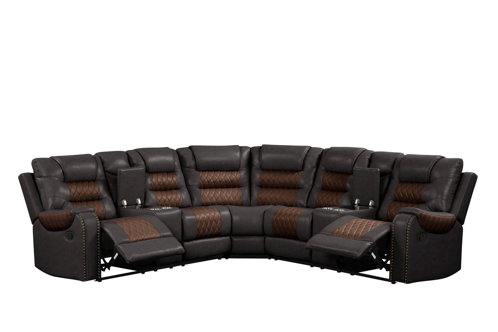Jordon Brown sectional sofa side view