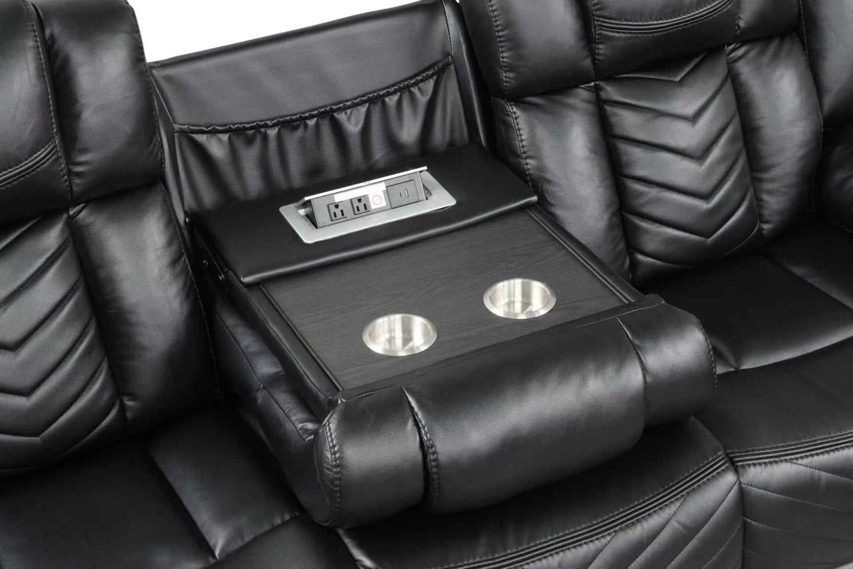 Ace Black leather upholstery close-up