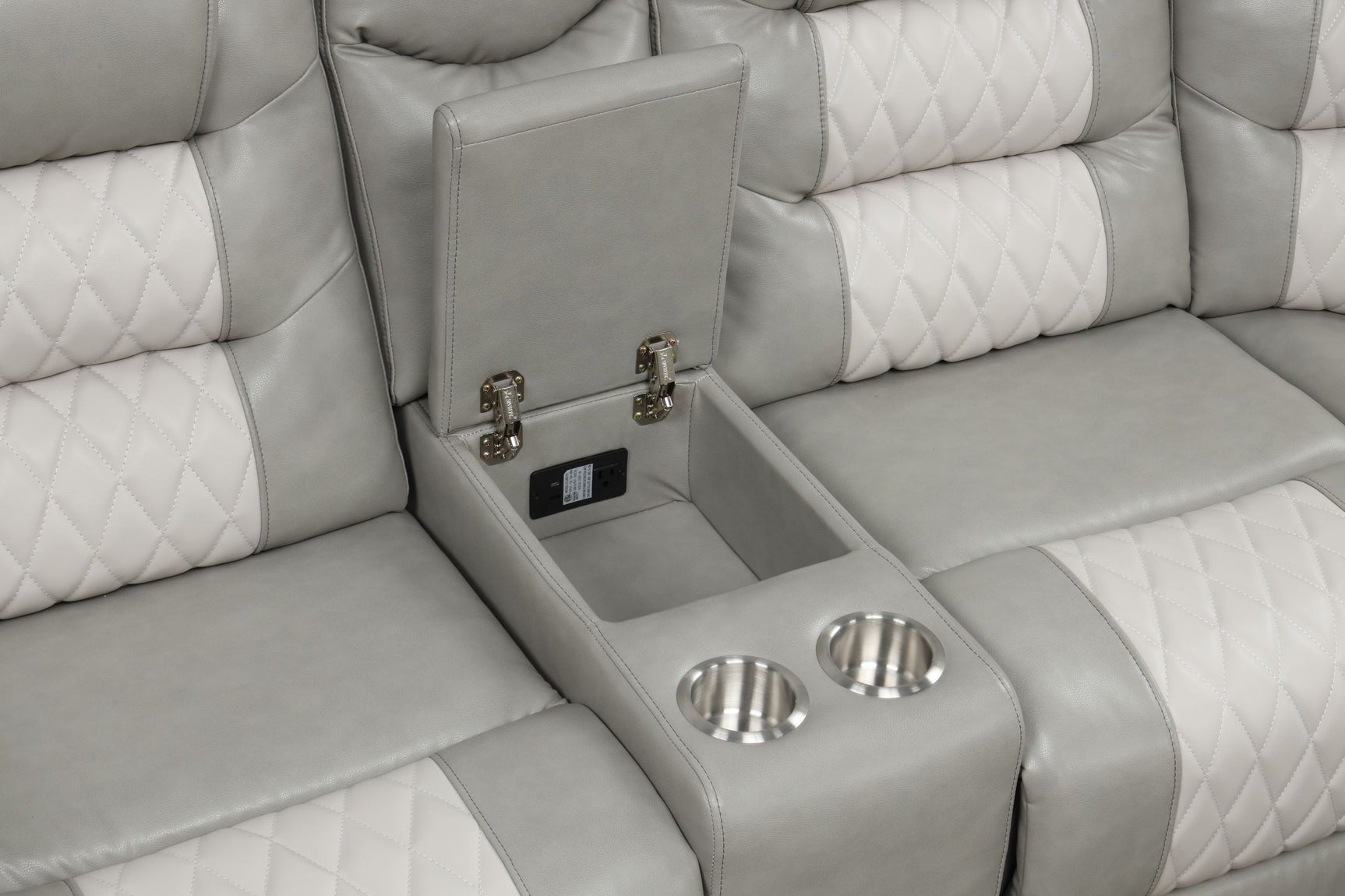 Jordon Two-Tone Reclining Sectional sofa close-up detail