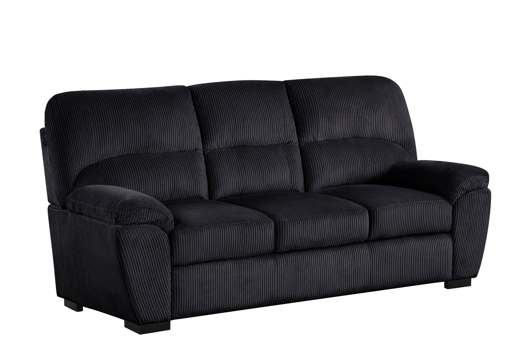 Side profile of Tiffany Black 3-Piece Living Room Set