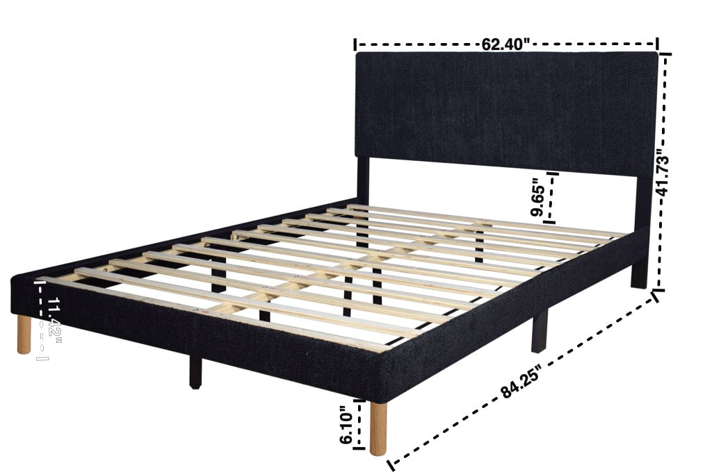 Slatted base of Harry Black Platform Bed