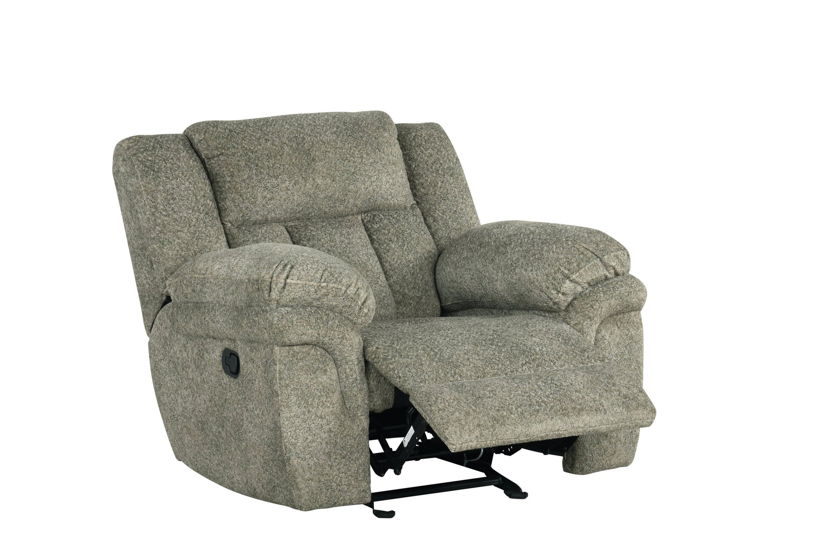 Recliner extended position in sage fabric