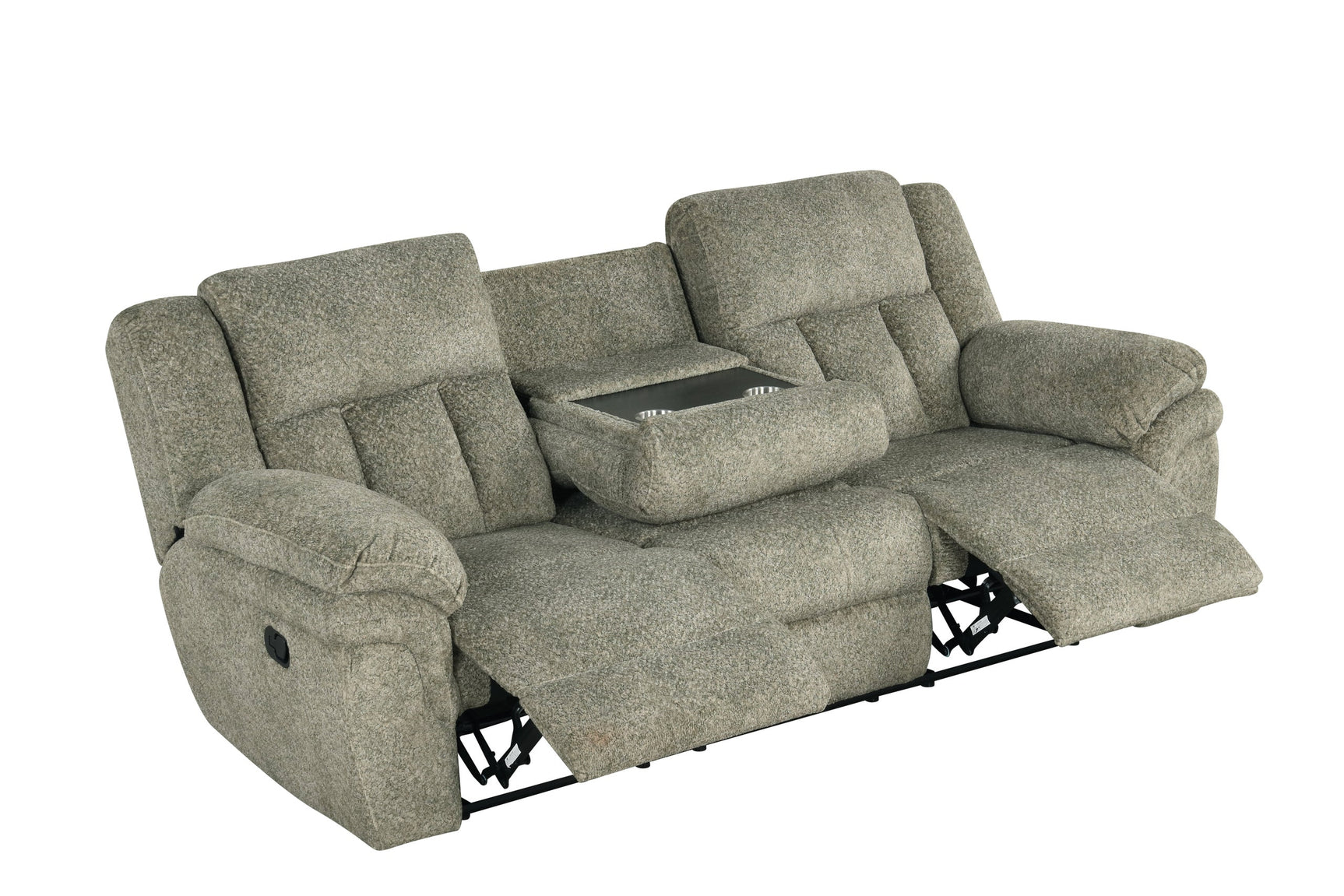 Close-up of textured plush sage fabric upholstery