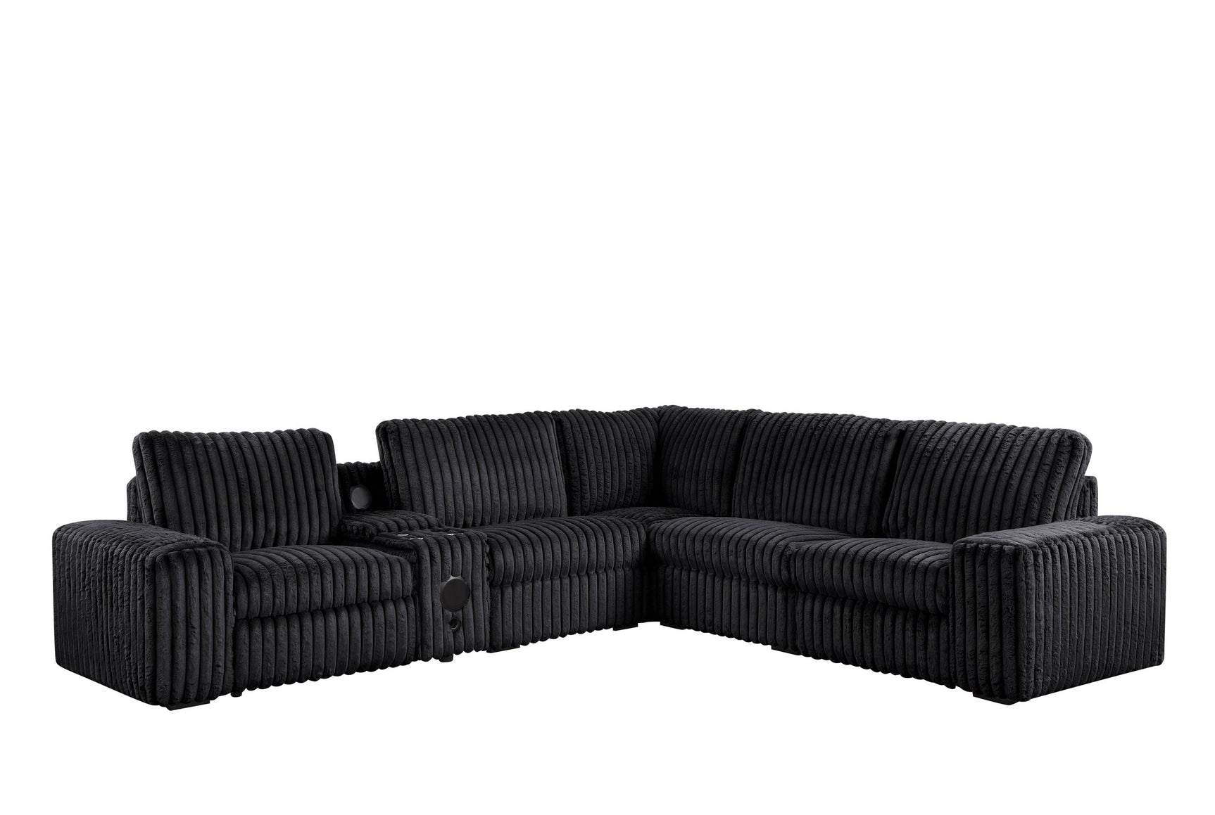 Side view of Amelia Onyx sectional highlighting power reclining feature