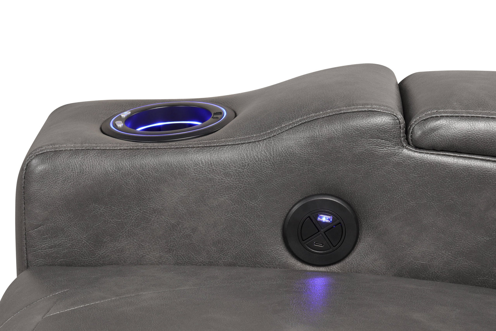 Double storage arms on recliner