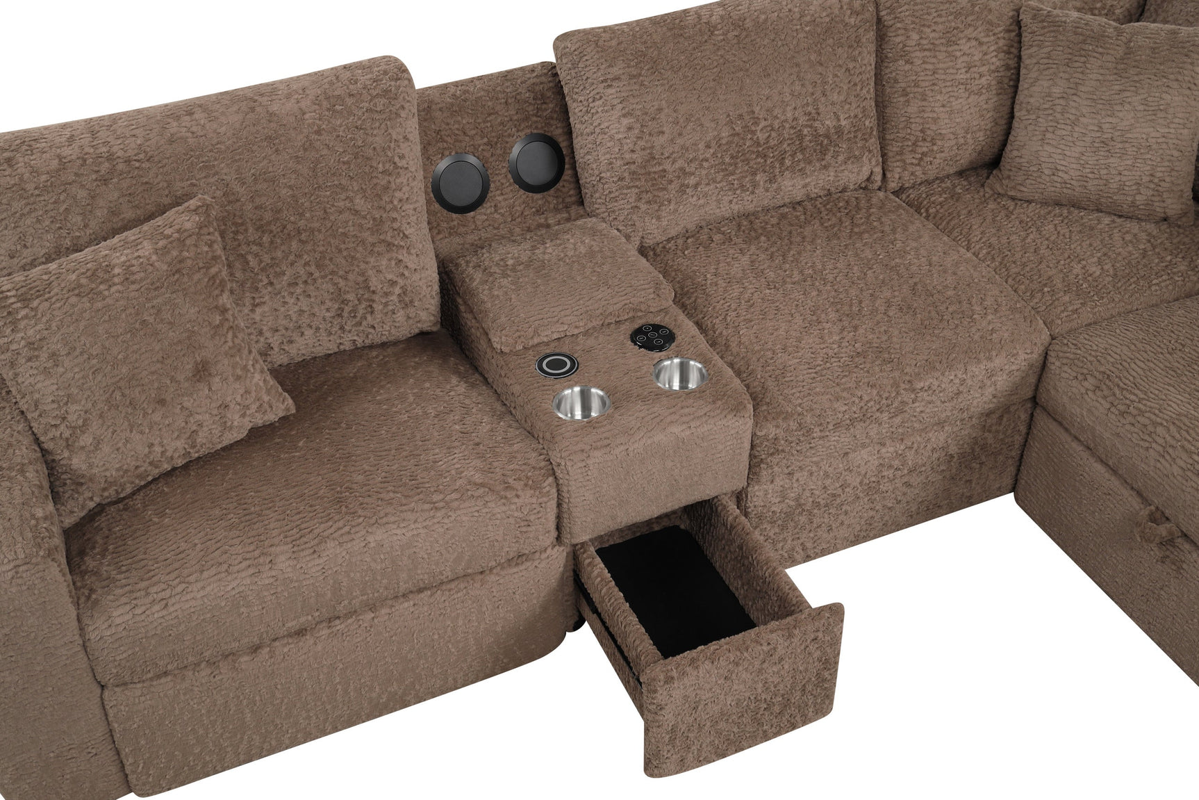 Hunter Mocha Sectional from angled front view