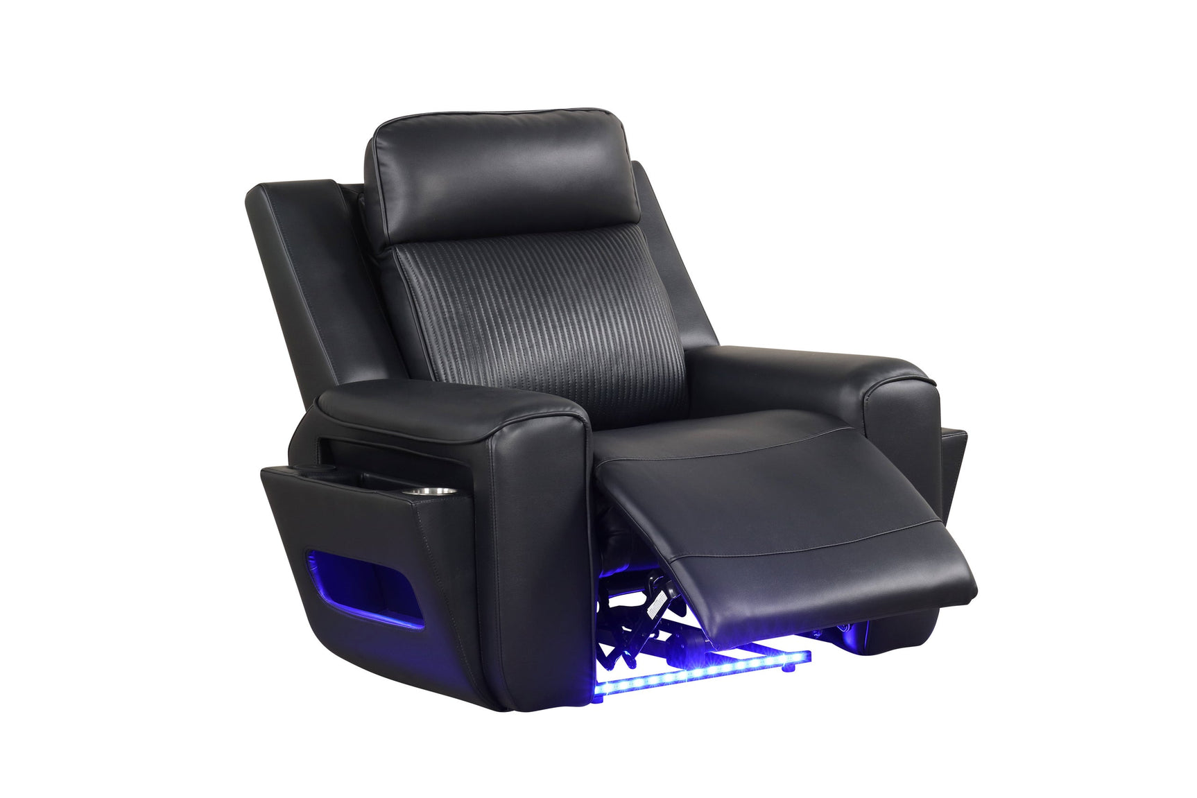 LED reading lights on sofa drop-down table