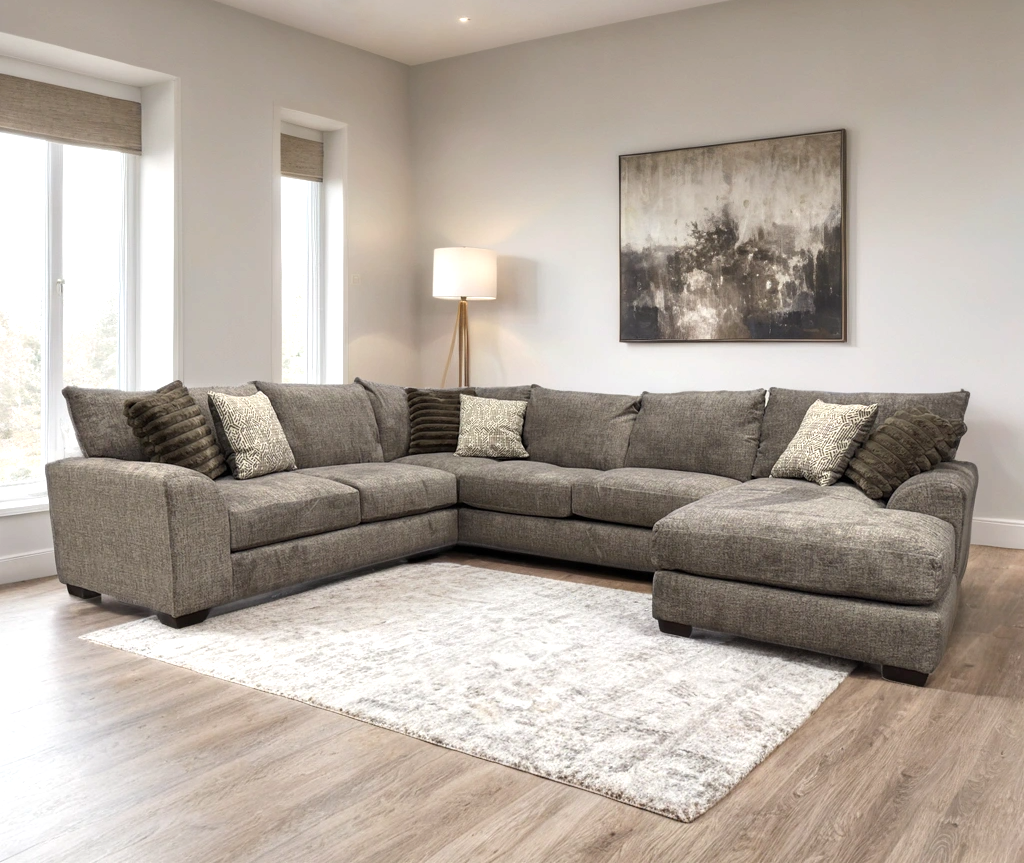 Jean Taupe Oversized Sectional sofa upholstery detail