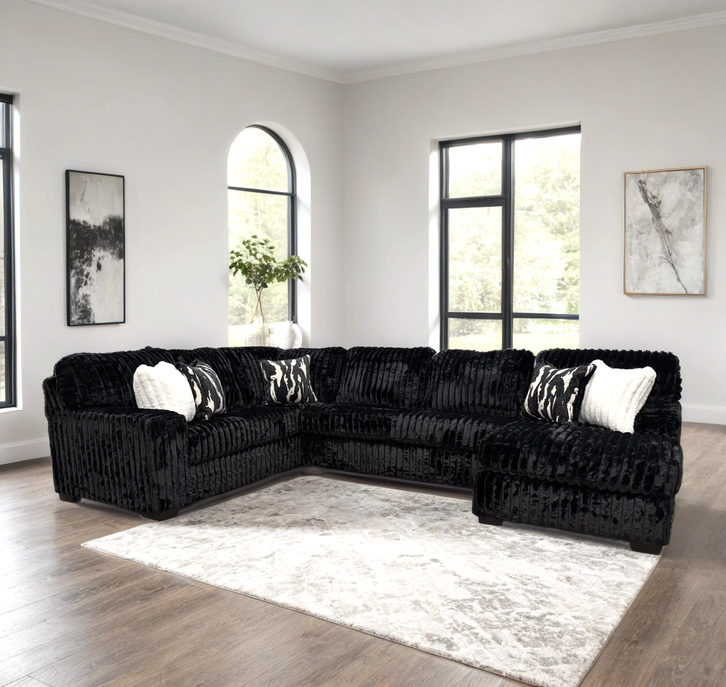 Marlo Black Sectional sofa side view