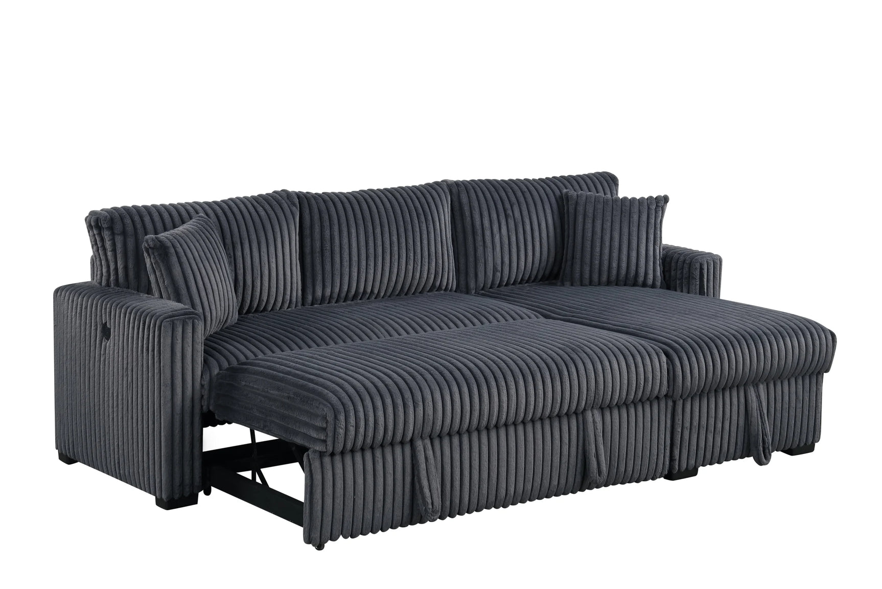 Room view showing Aria Charcoal sectional sofa arrangement
