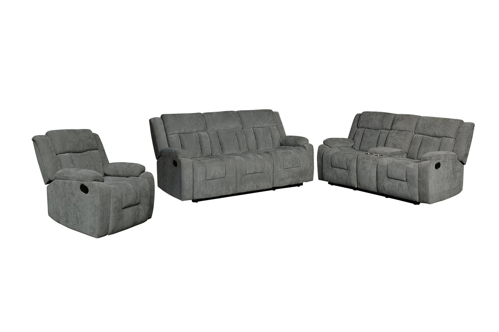Farrah Gray 3-piece reclining set angled side view