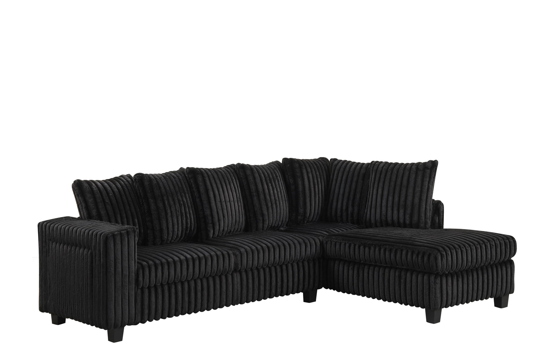 Main view of Fiven Black Reversible Sectional sofa