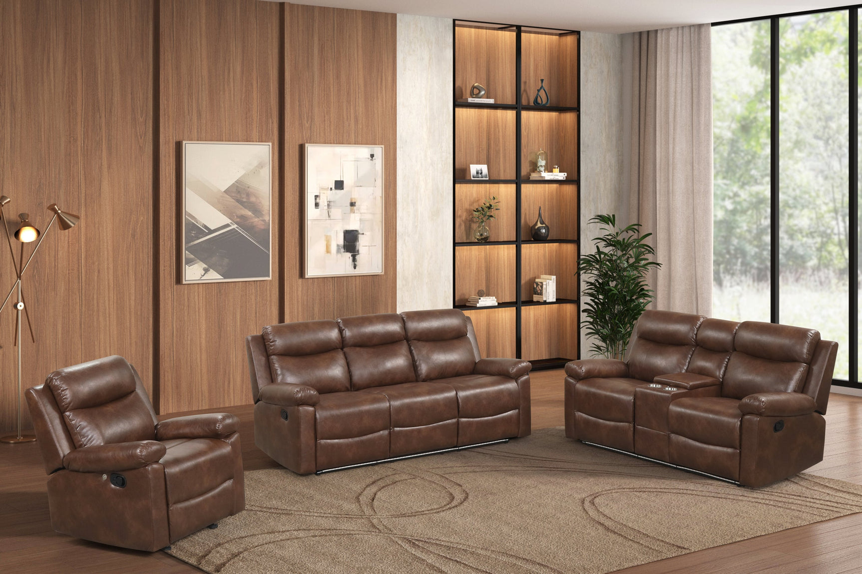 Isabel Espresso reclining loveseat side view