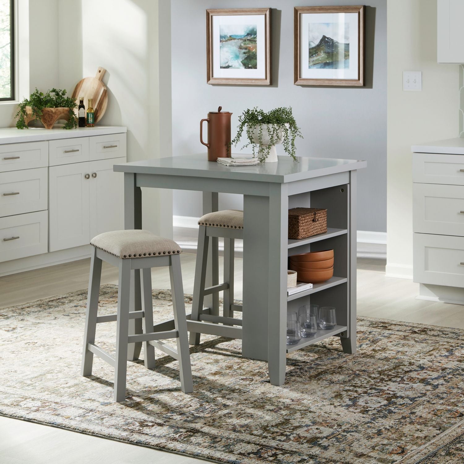 Nuni Grey Counter Height Table + 2 Chairs from Decor Furniture