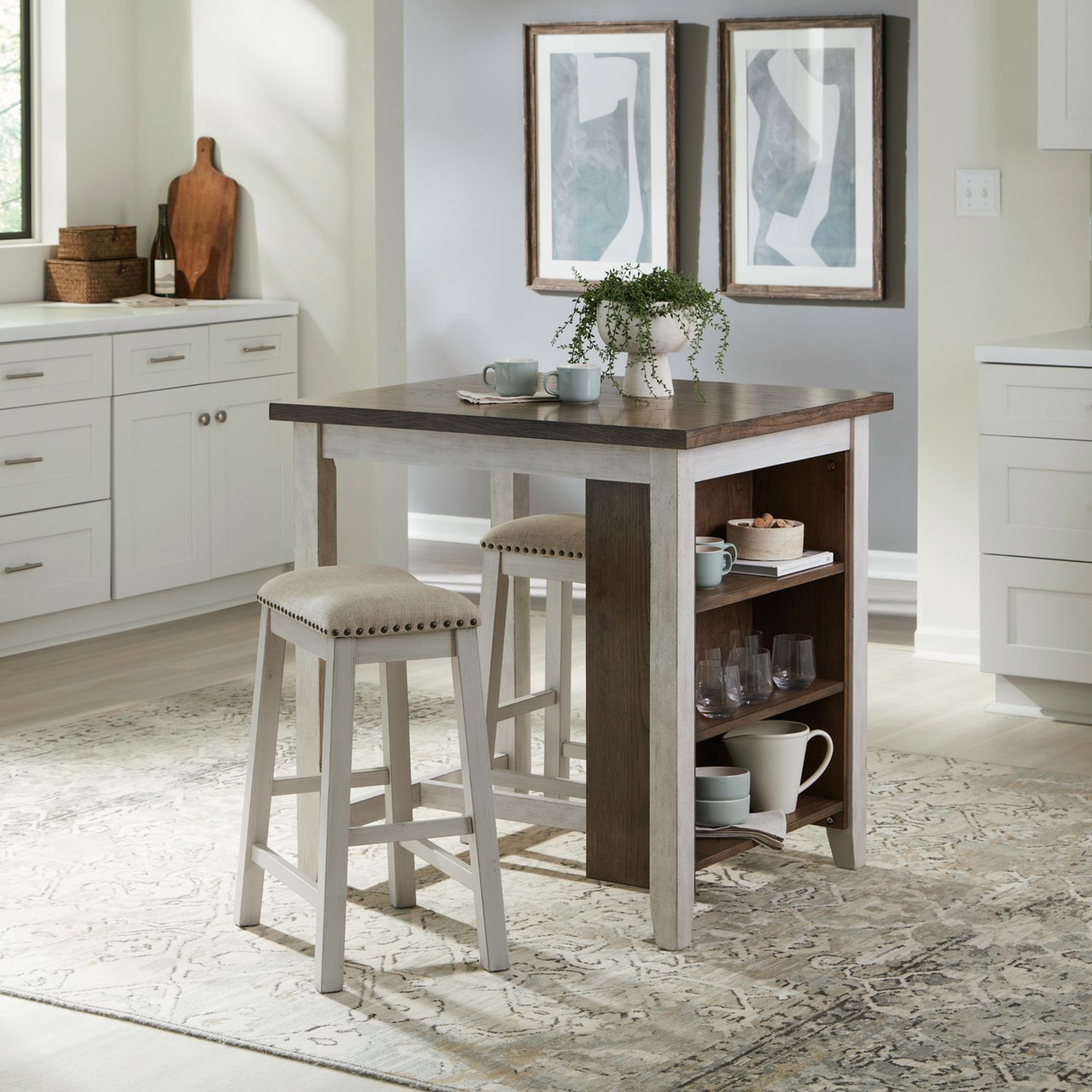 Nuni Two-Tone Counter Height Table + 2 Chairs from Decor Furniture